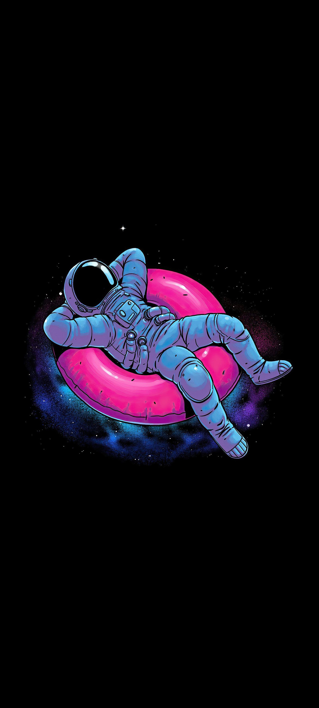 太空人 游泳圈 创意高清手机壁纸图片