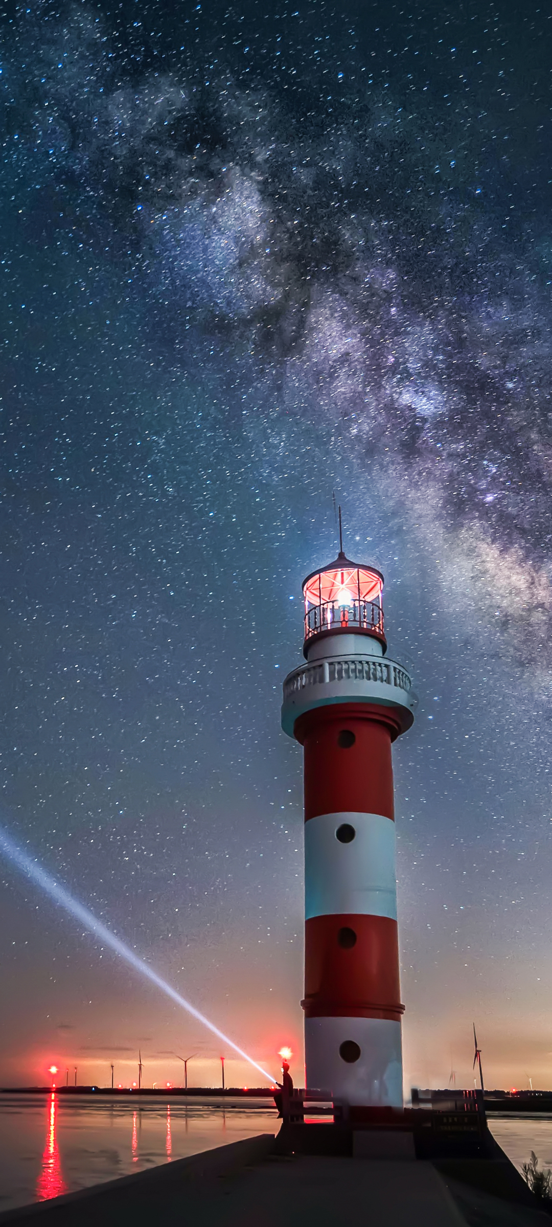 星空 灯塔 风景高清手机壁纸