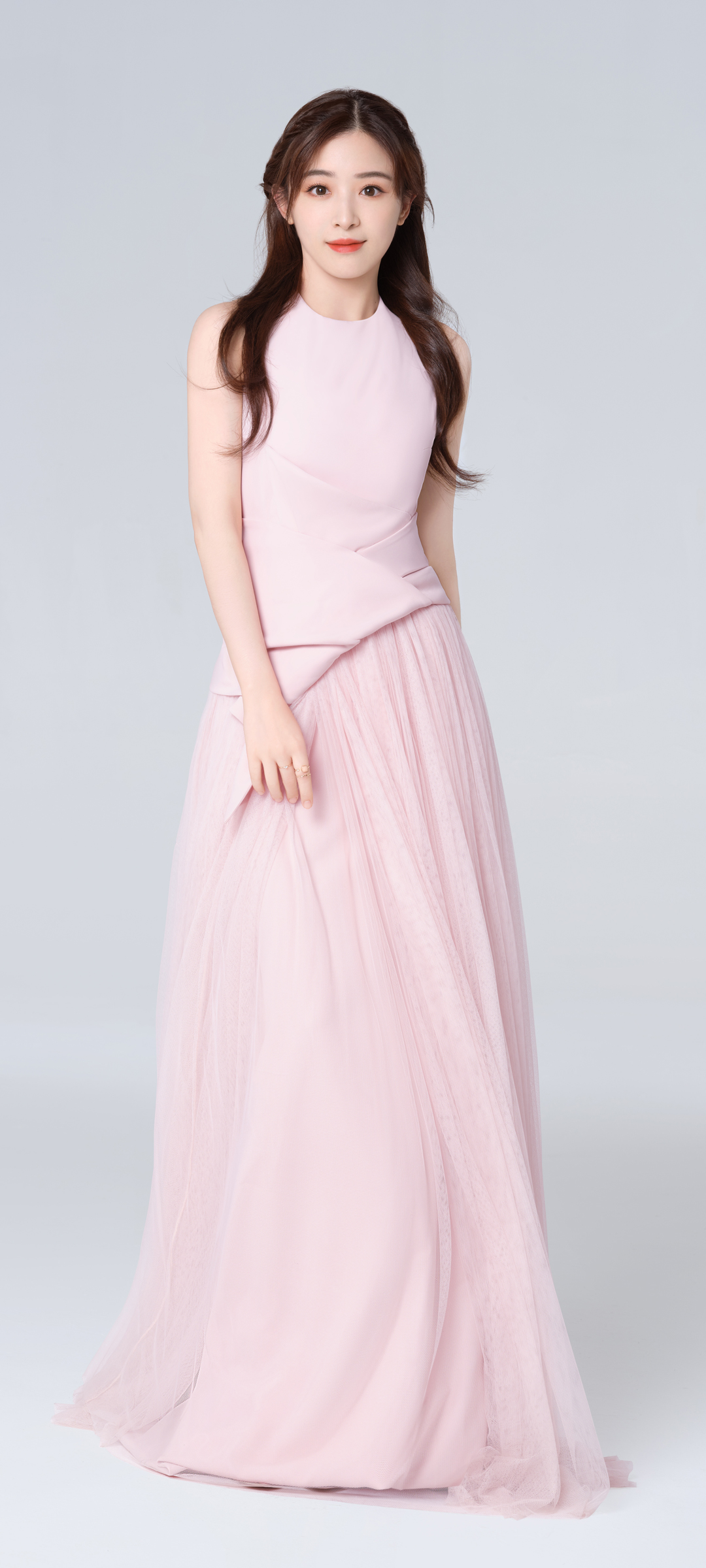 张含韵 气质 优雅 粉色长裙子高清美女高清手机壁纸