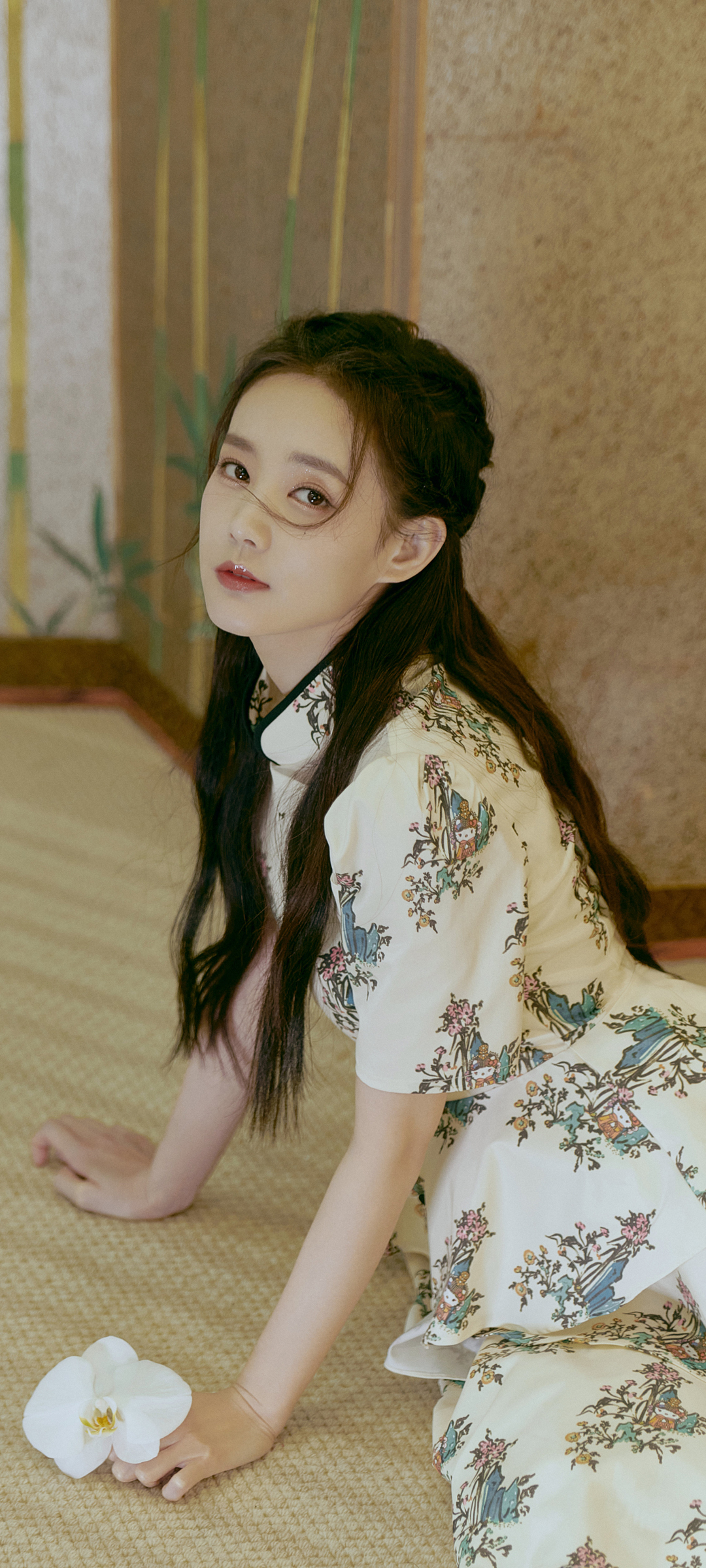 李一桐 居家 草席 高清手机壁纸图片