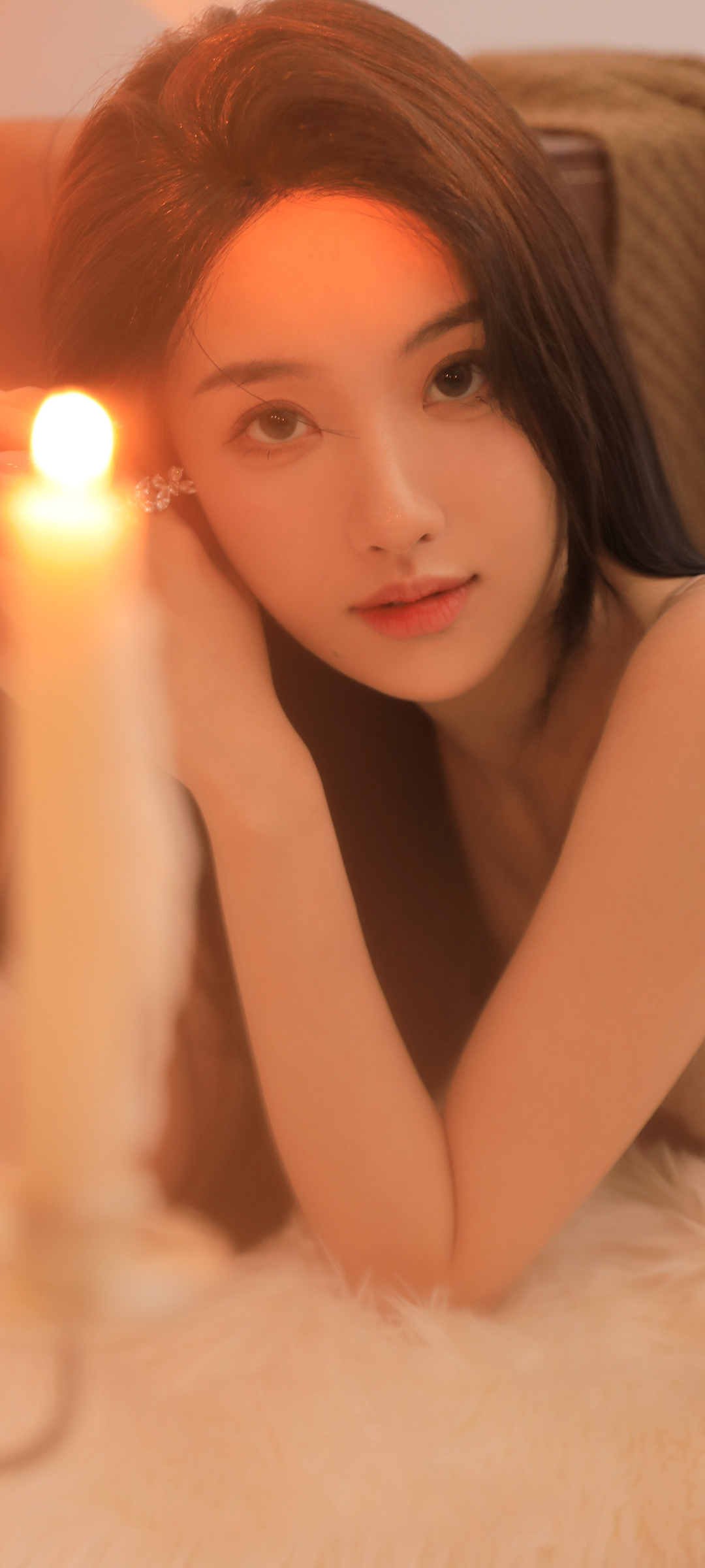 养眼美女 烛光 精选高清手机壁纸