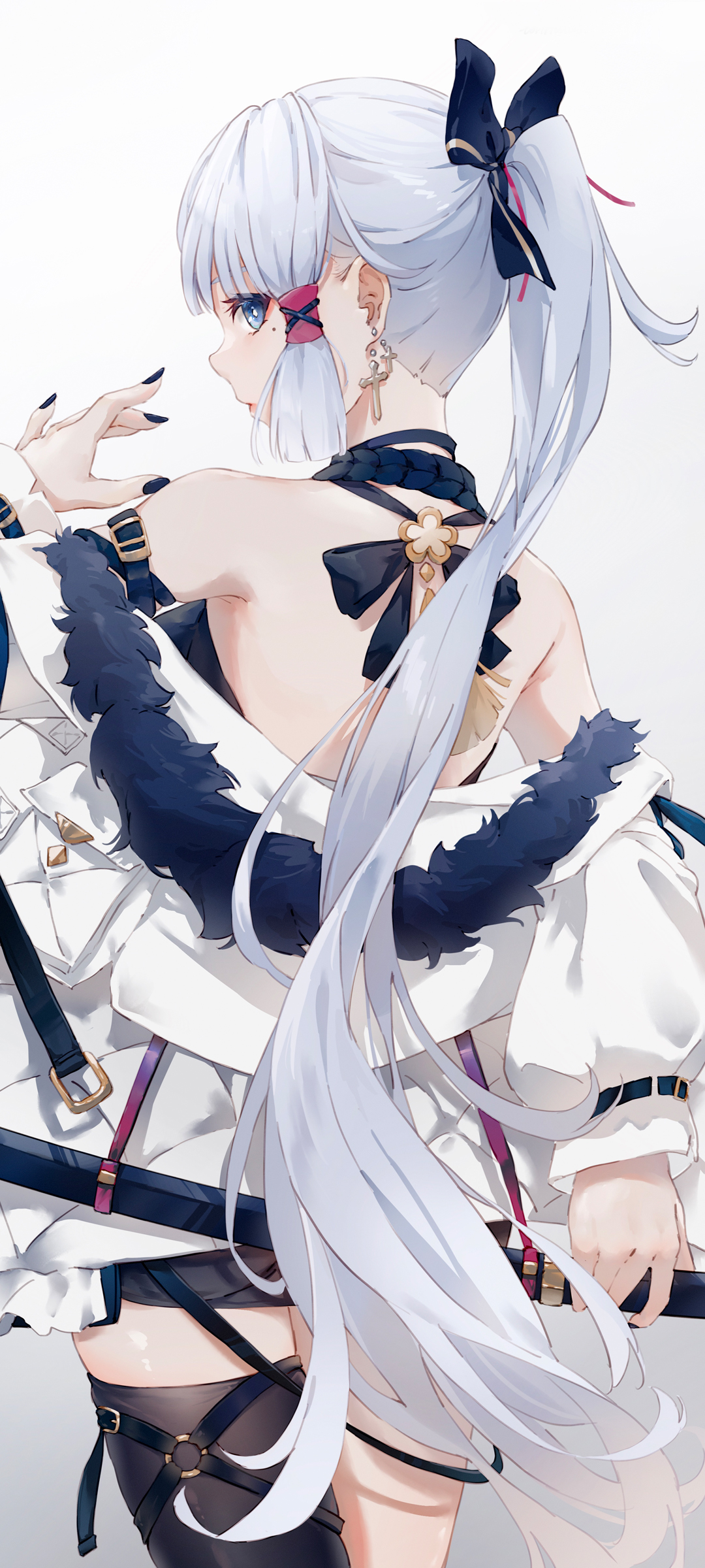 原神神里绫华 背部 同人 少女 高清手机壁纸