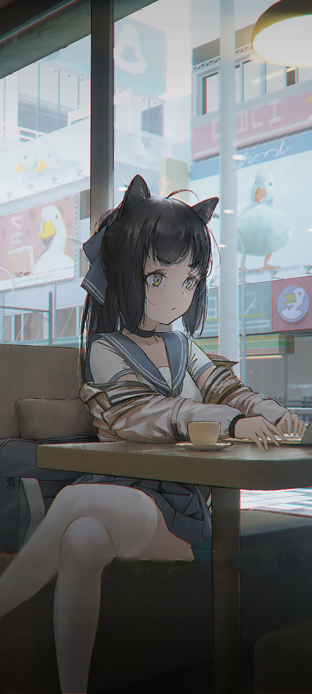 猫耳 动漫女孩 休闲 精选高清手机壁纸