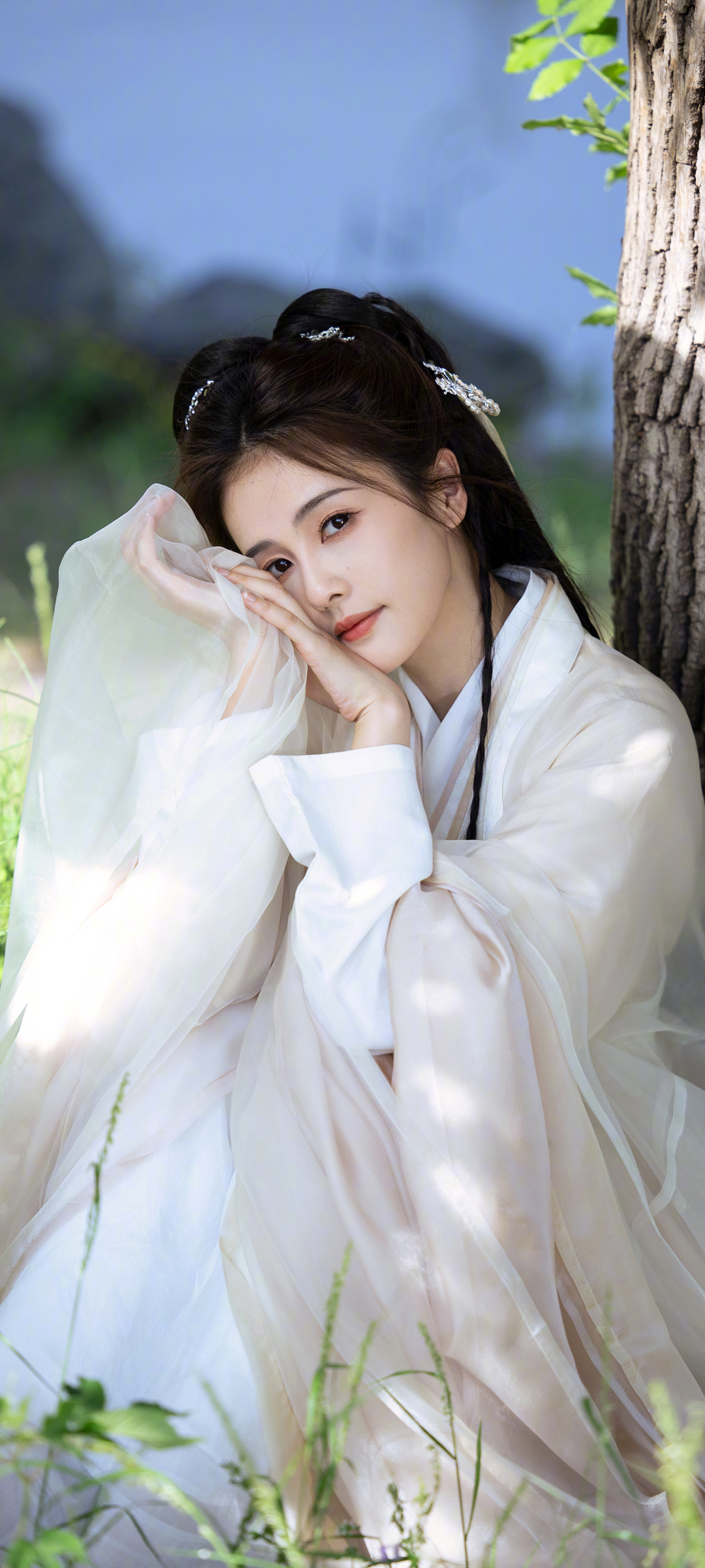 白色古装 古风美女 白鹿 全屏高清手机壁纸
