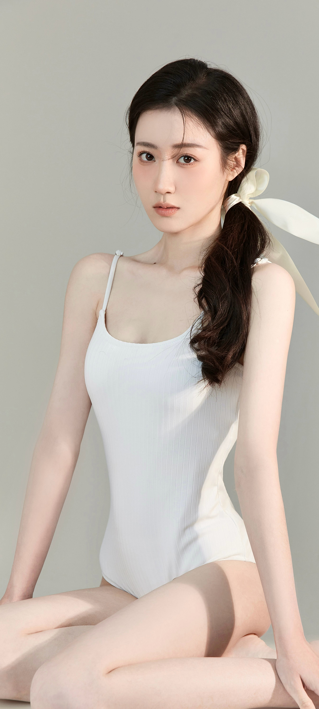小仙女郭禹晗 白色睡衣 好看身材美女高清手机壁纸