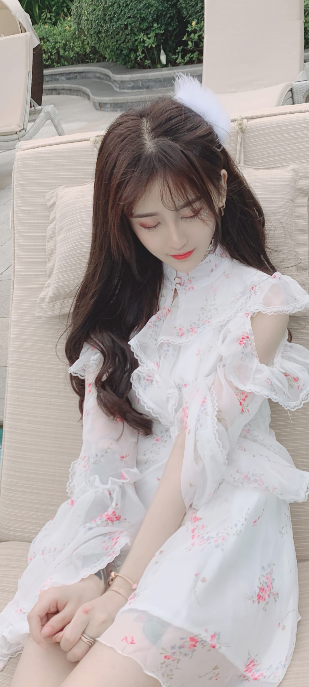 杨清柠 碎花裙美女高清手机壁纸