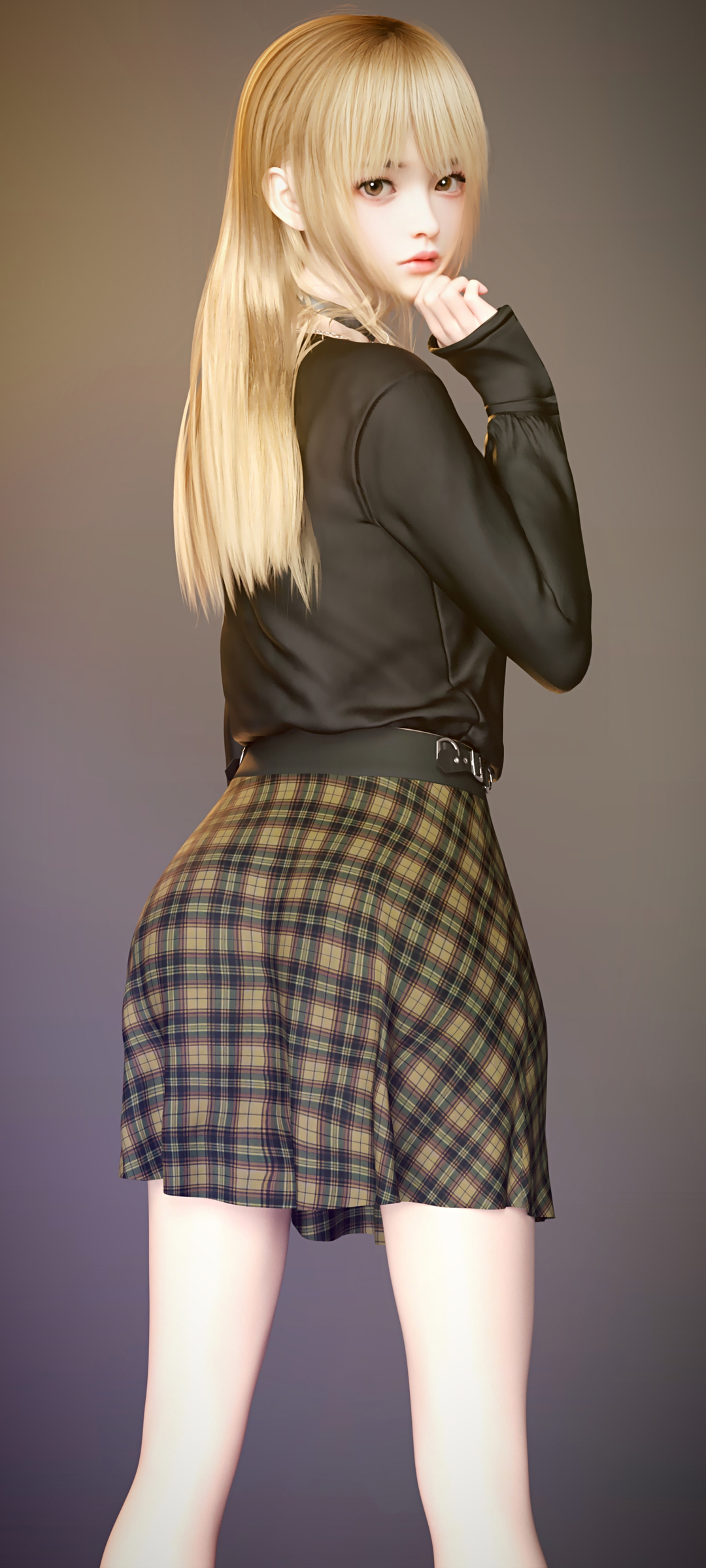 动漫美女裙子 回头 高清手机壁纸