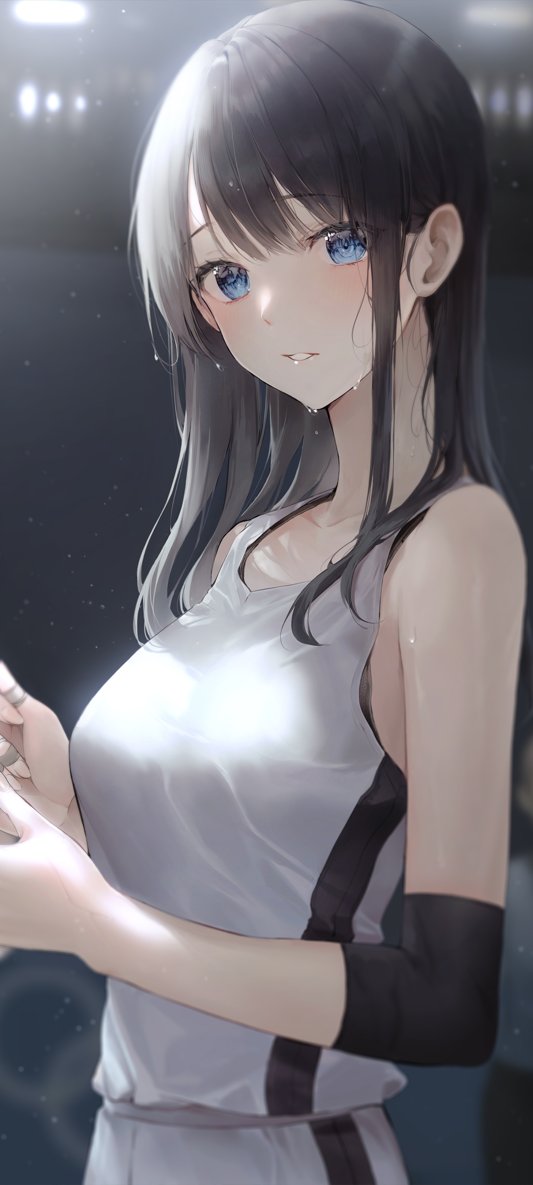 白色运动服动漫美女高清手机壁纸