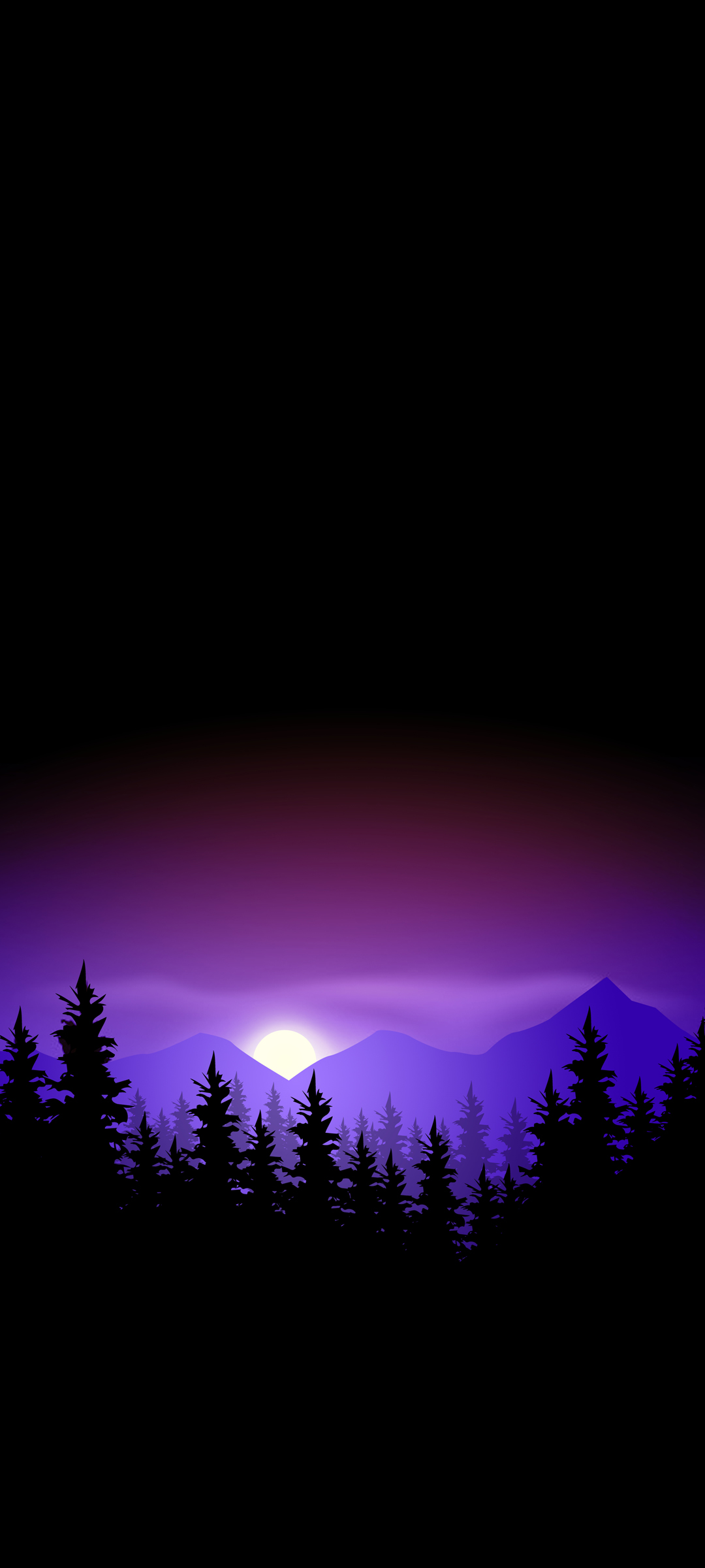 简约风景 日出 山 风景高清手机壁纸