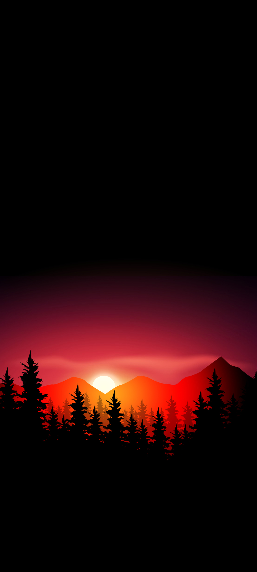 简约风景 日落 山 风景高清手机壁纸