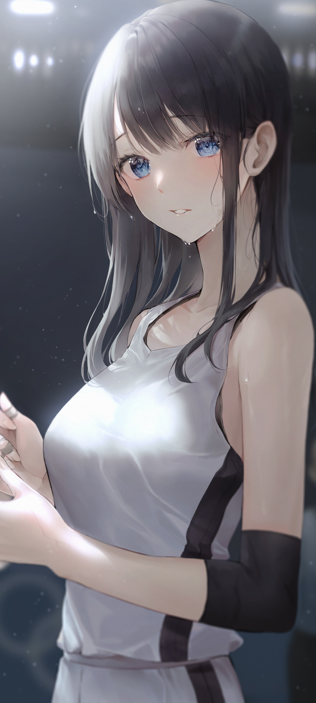 长发运动装衣服动漫美女高清手机壁纸