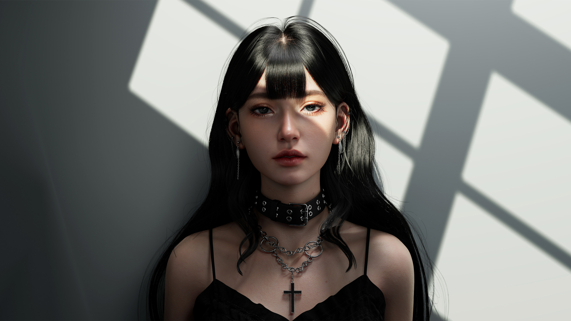 3d人物美女 十字架 电脑高清壁纸