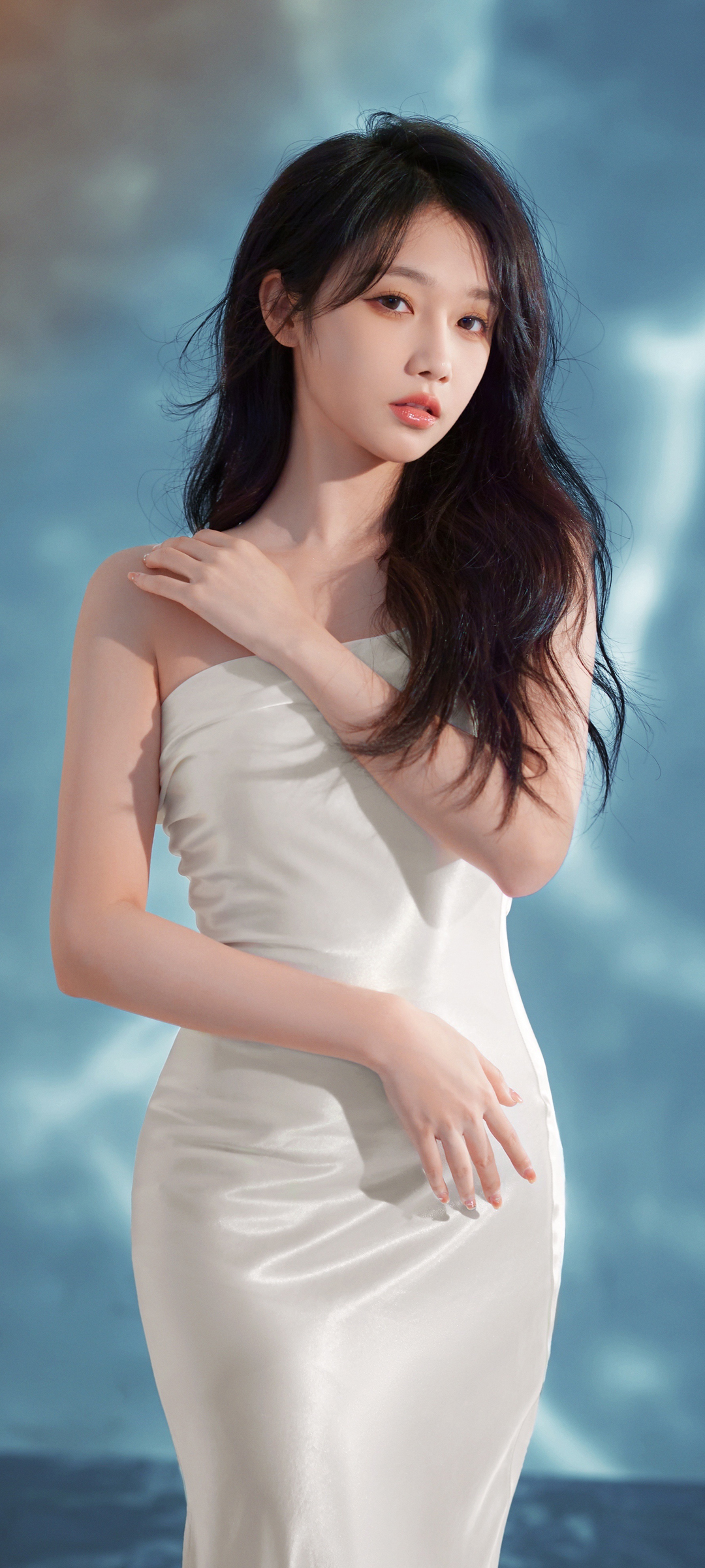 宋昕冉 白色礼服裙子美女高清手机壁纸