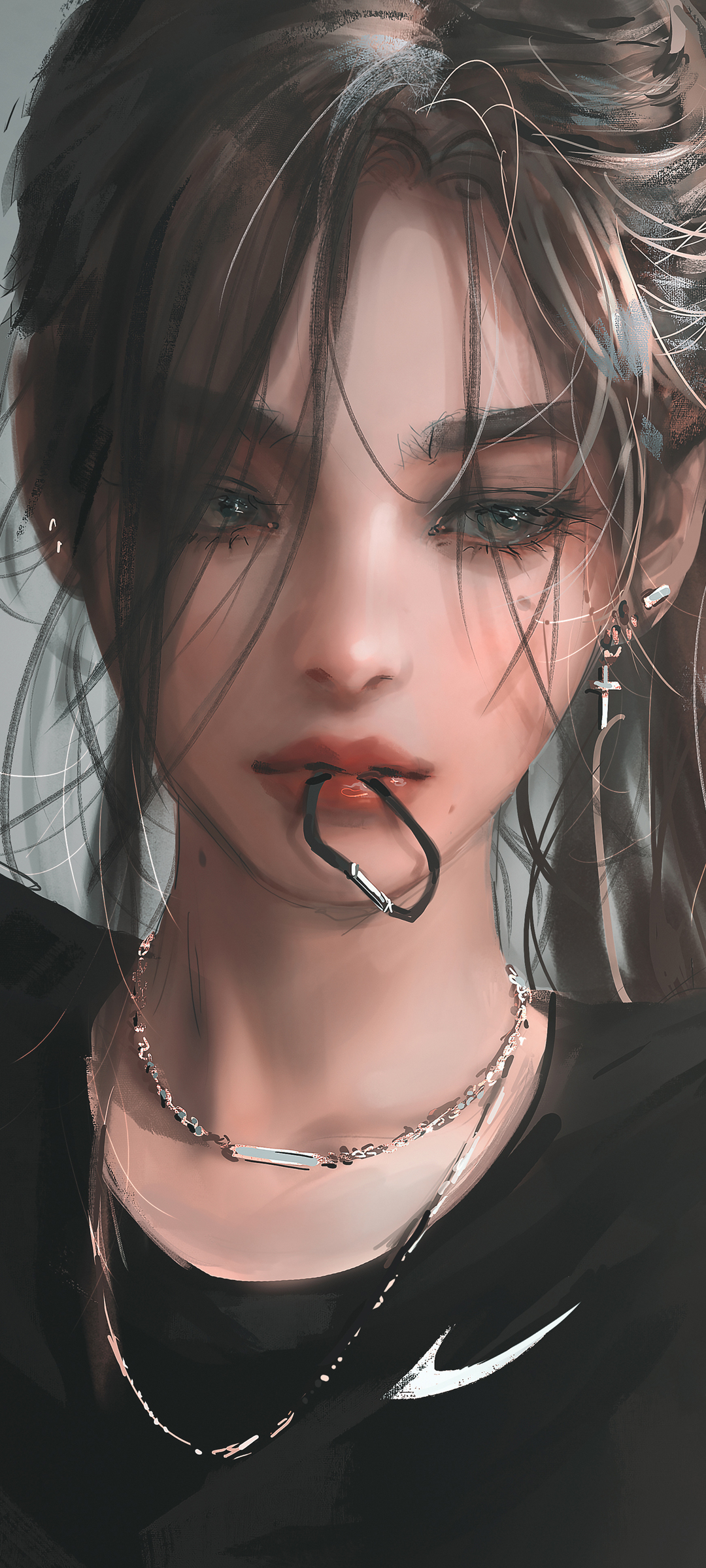 绑头发的可爱女孩高清动漫高清手机壁纸