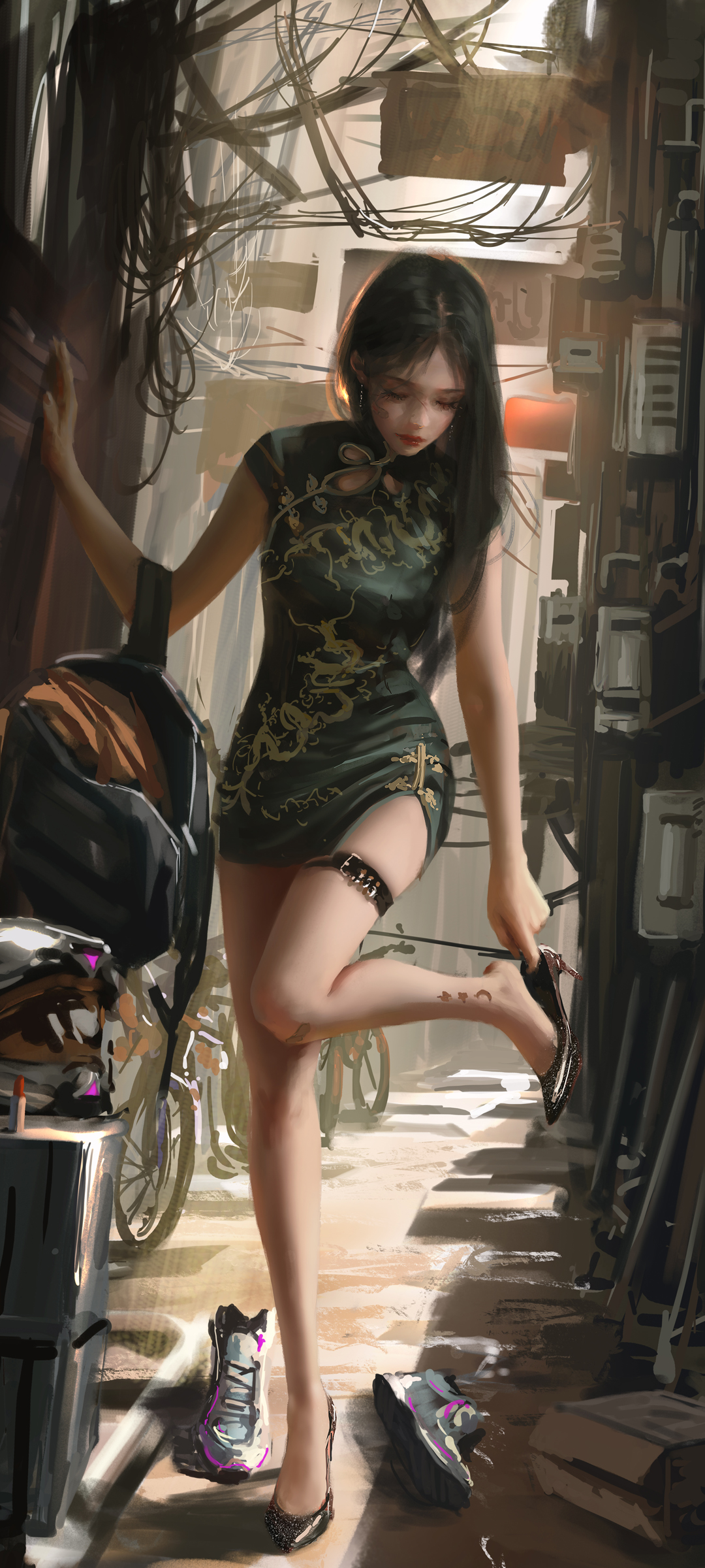 鬼刀 旗袍美女动漫高清手机壁纸