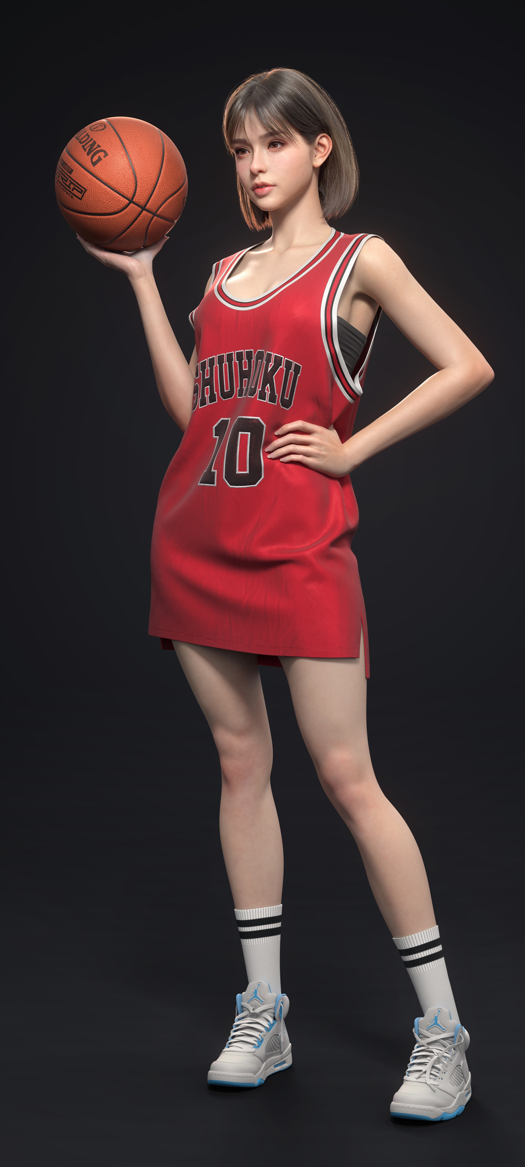 3D 帅气美女 灌篮高手 卢静赤木晴子 球服 篮球高清手机壁纸图片