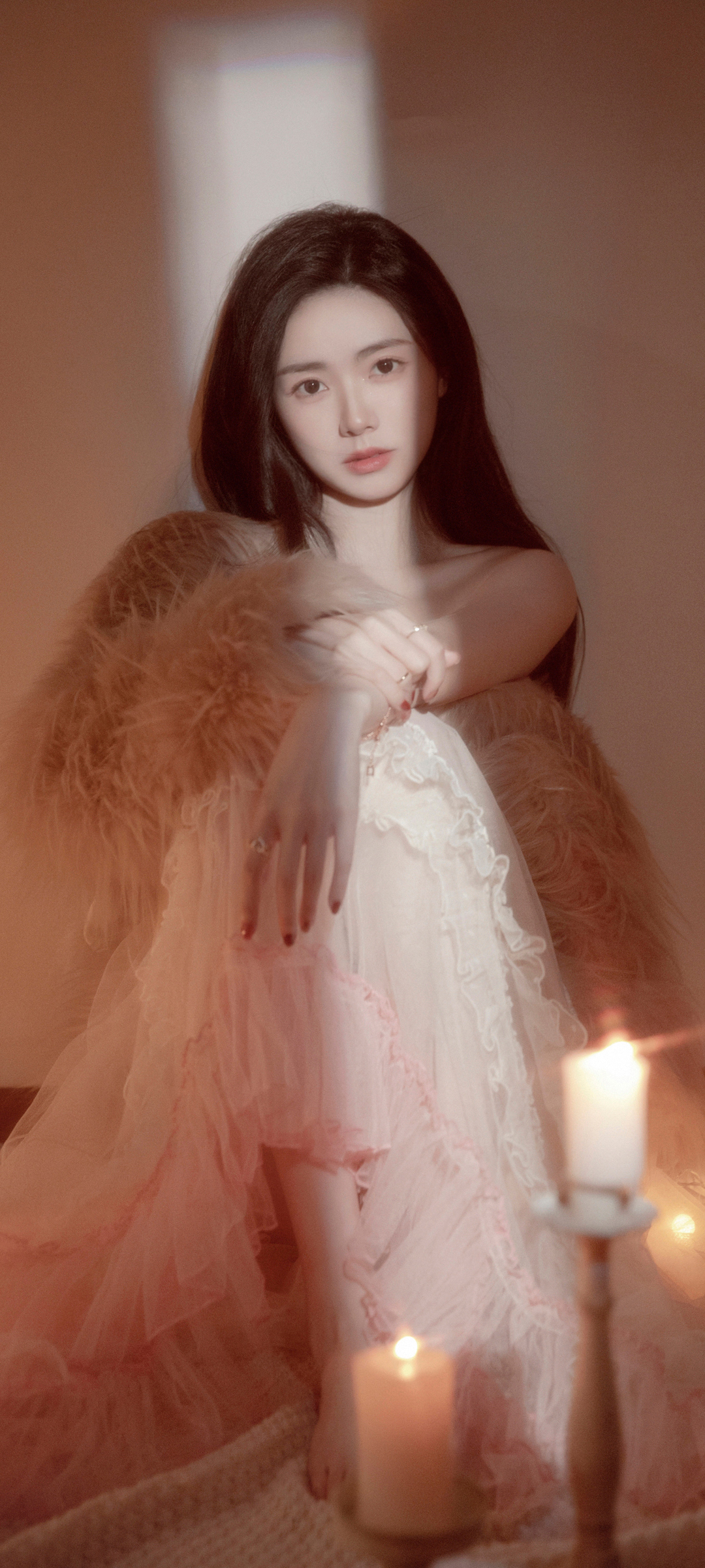 气质美女 烛光 全屏高清手机壁纸