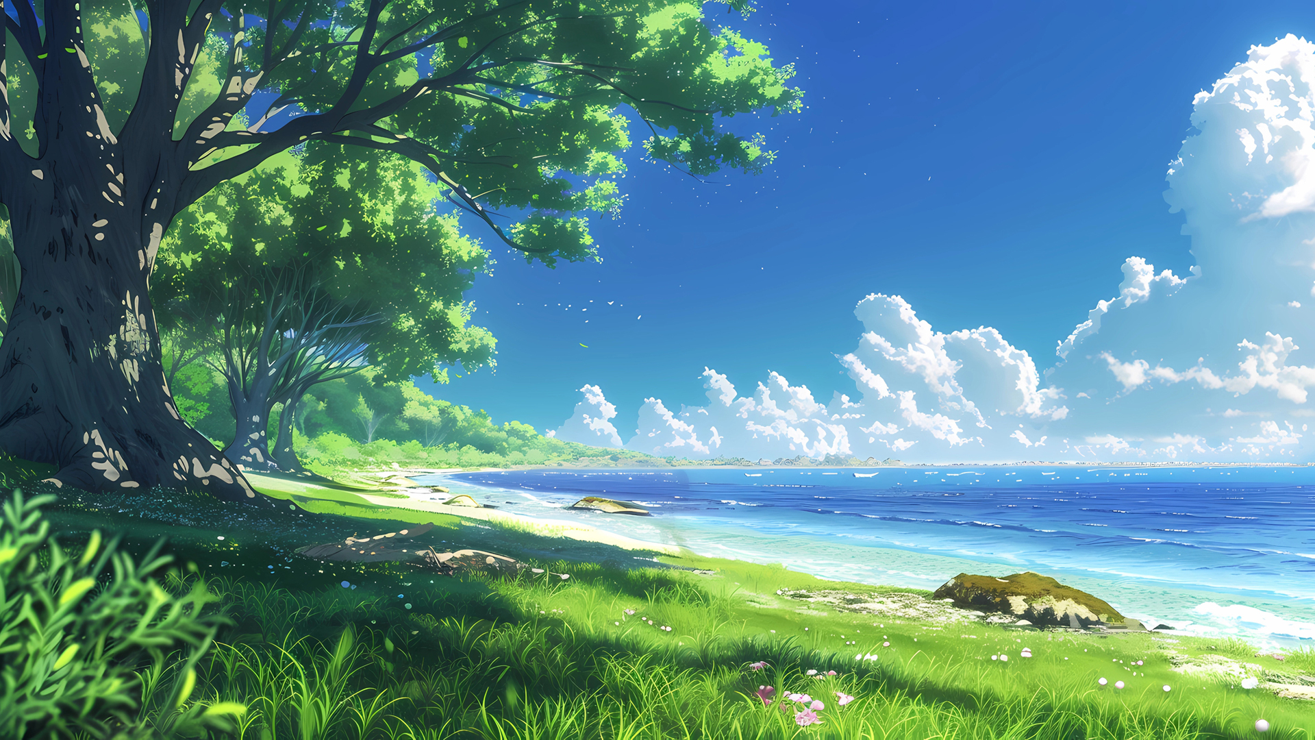 清凉一夏 夏天海边风景清新高清壁纸