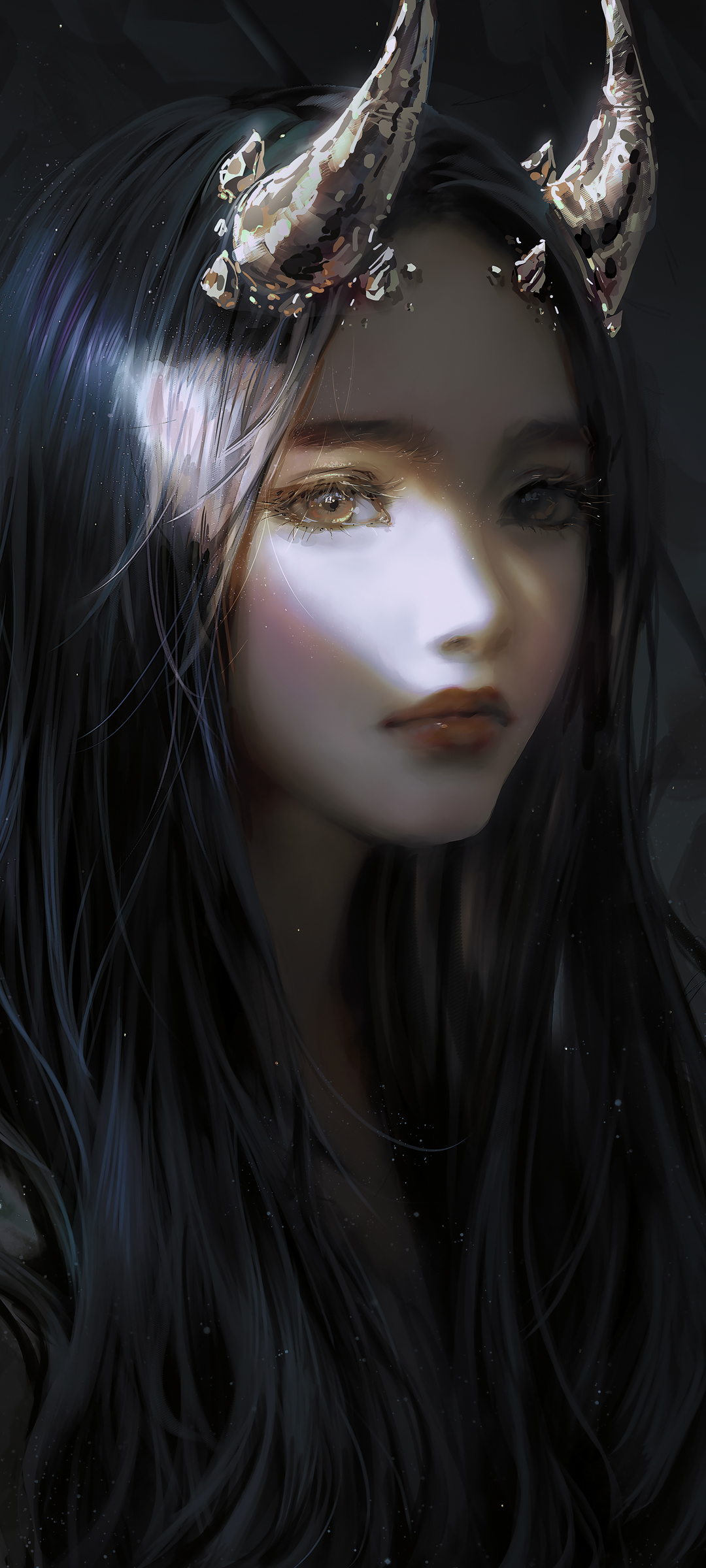 厚涂画 兽角女孩动漫高清手机壁纸