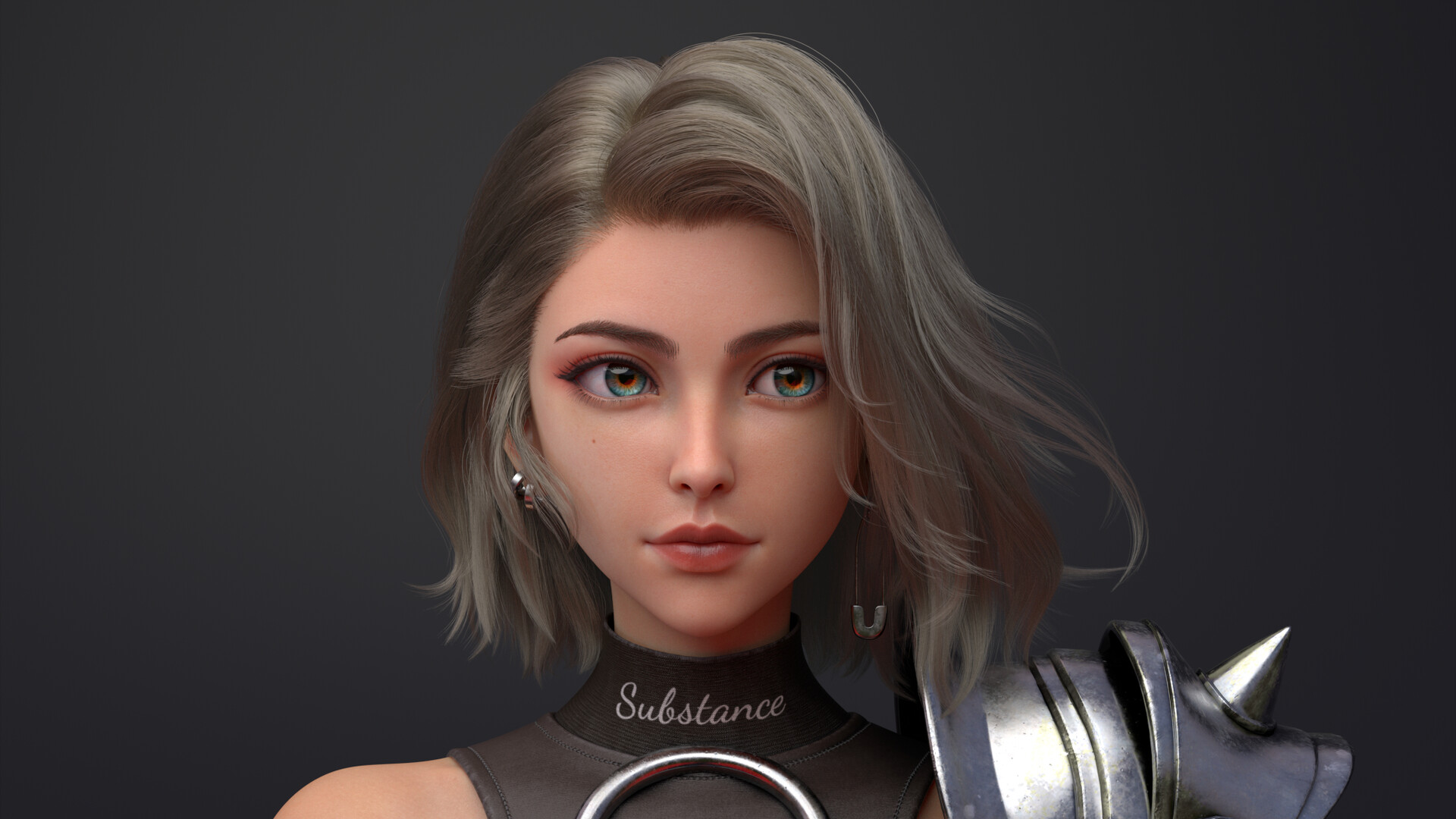 3d个性美女 短发 脸 眼睛 动漫高清壁纸