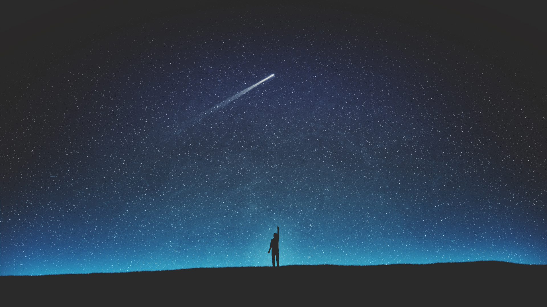 仰望星空夜空唯美动漫2k高清壁纸