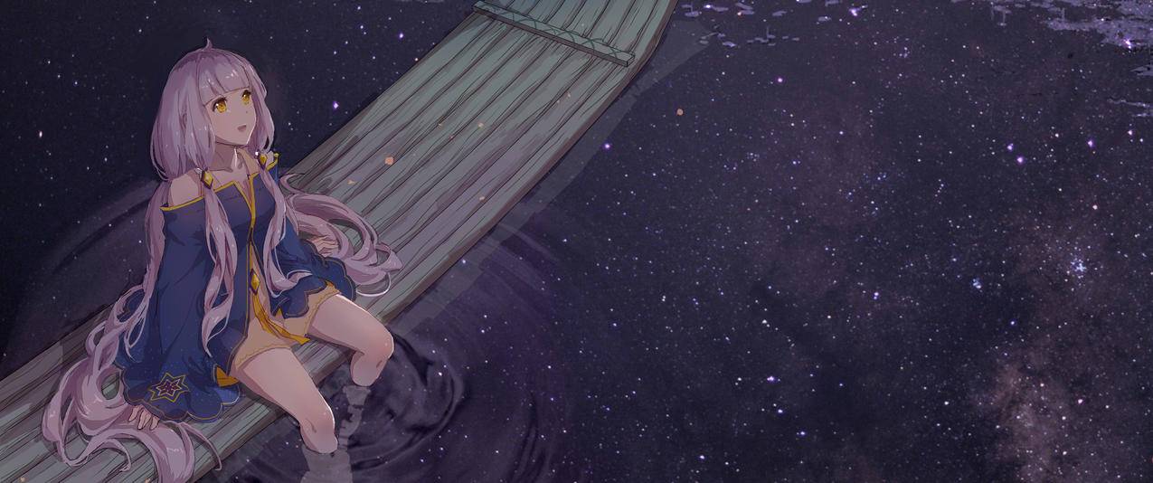 星尘游星空带鱼屏高清壁纸