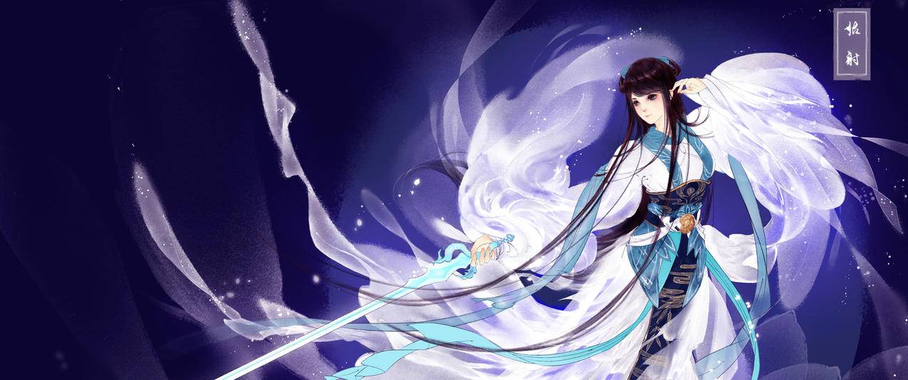陆雪琪同人画中国风带鱼屏高清壁纸