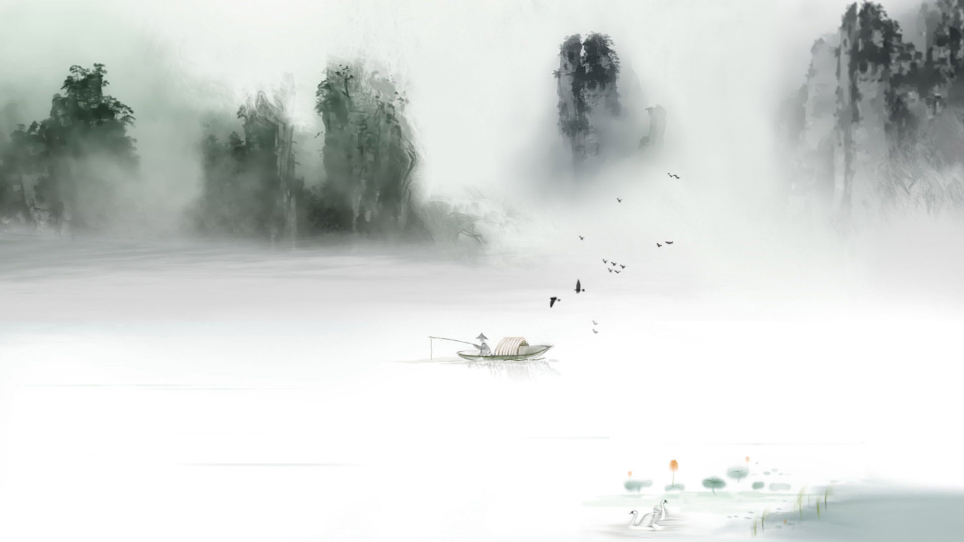 好看的水墨桌面背景图片