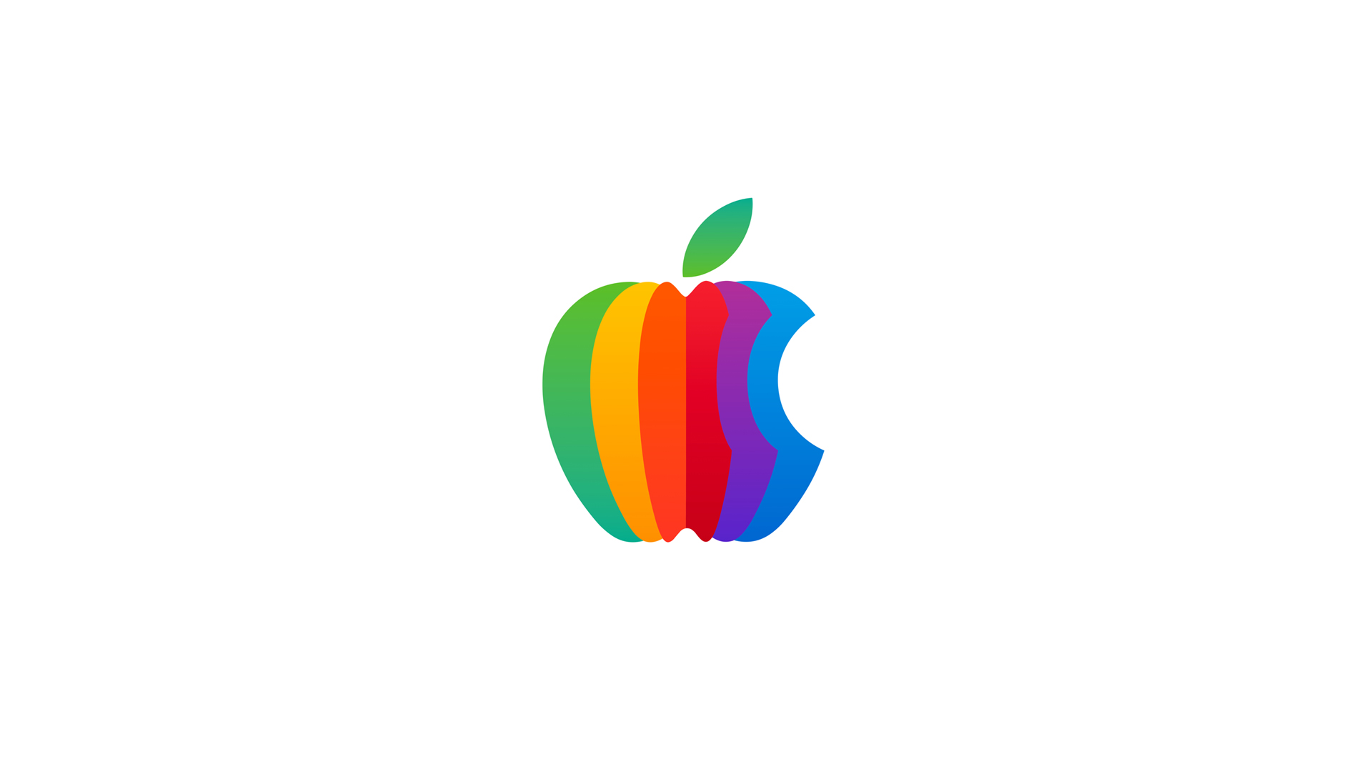 白色背景 简约 苹果Apple彩色Logo桌面高清壁纸
