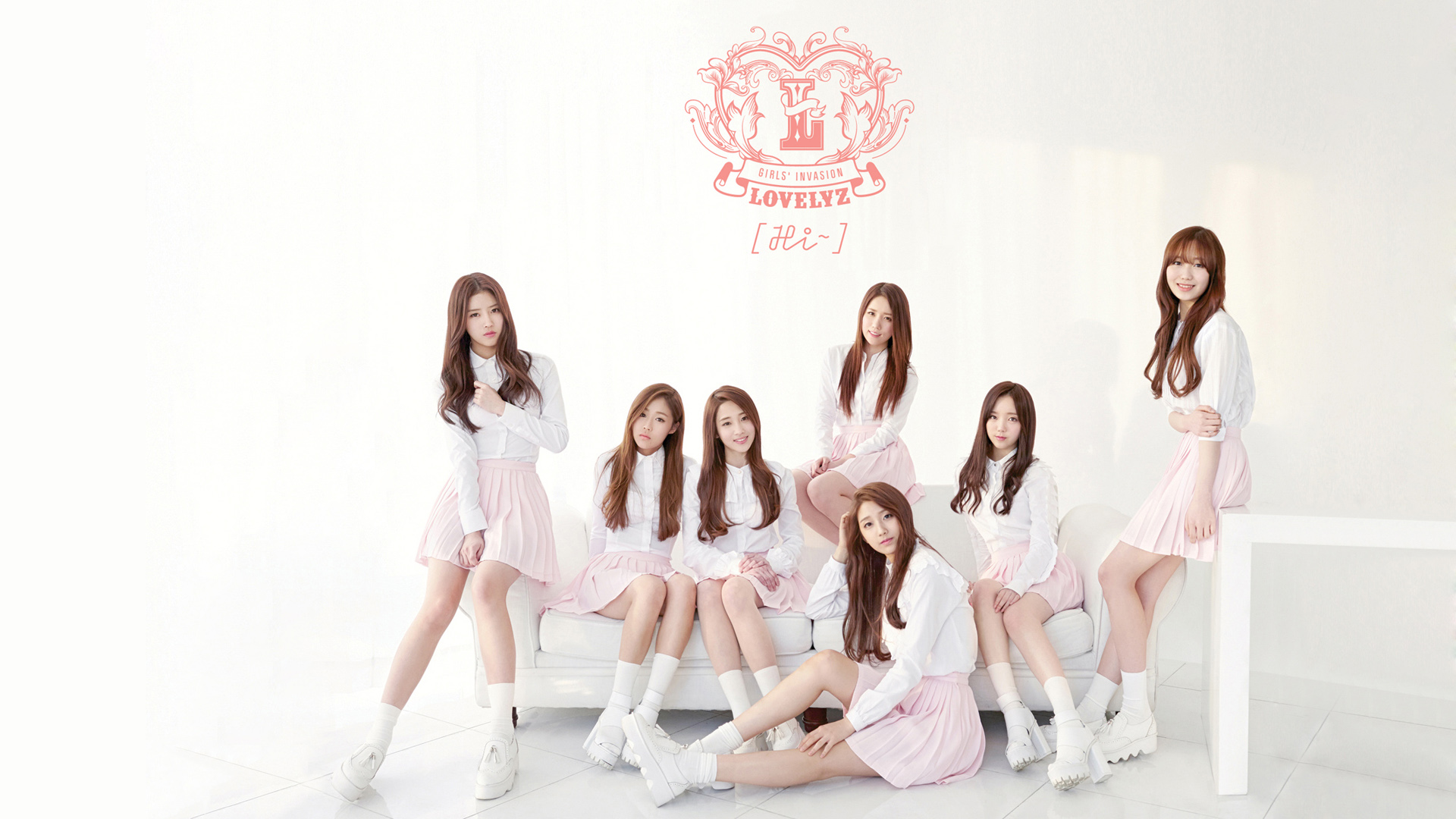 韩国美女组合，刘智嫒，徐智秀，李美珠，Kei，JIN，柳秀静，Lovelyz桌面高清壁纸