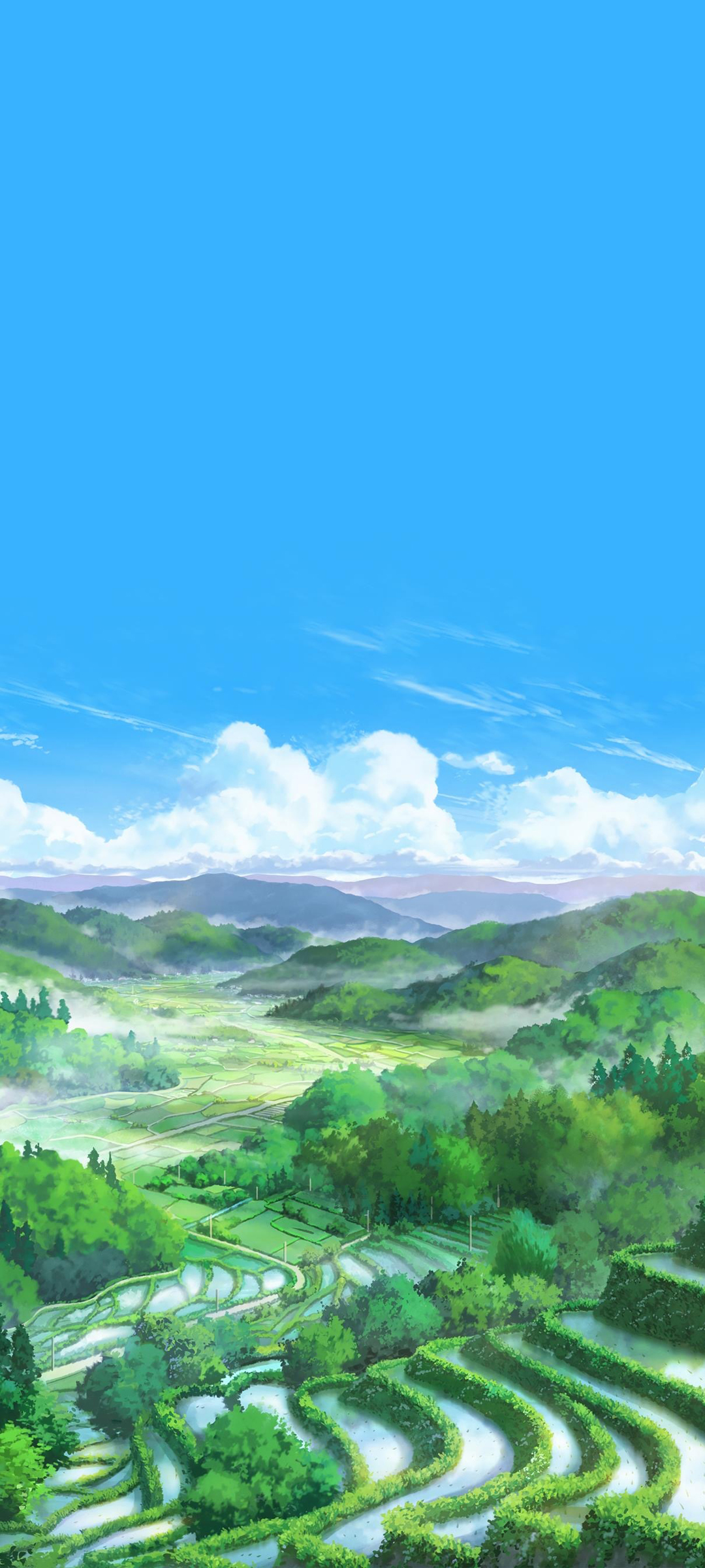 动漫风景 梯田 全屏高清手机壁纸
