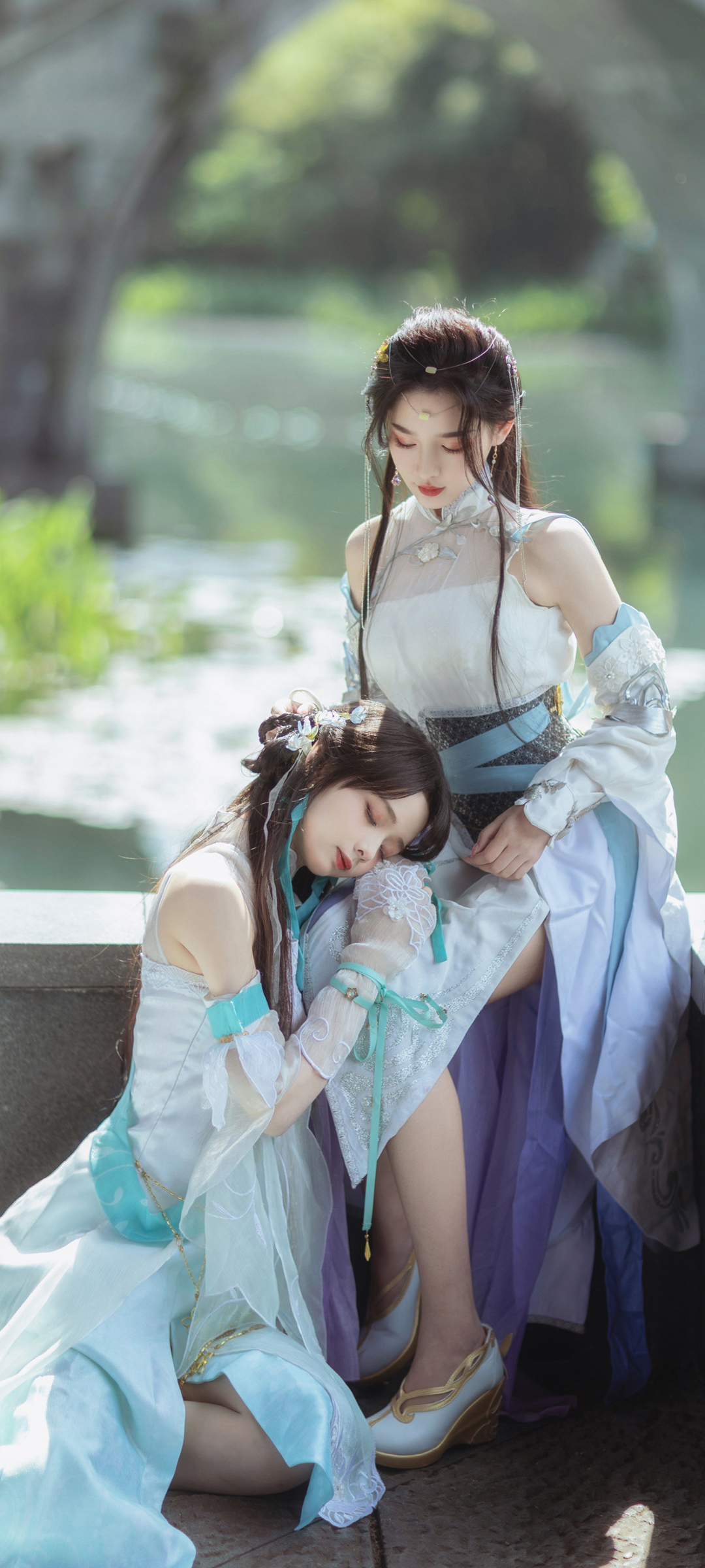 cosplay 古装 美女 姐妹 全屏高清手机壁纸桌面