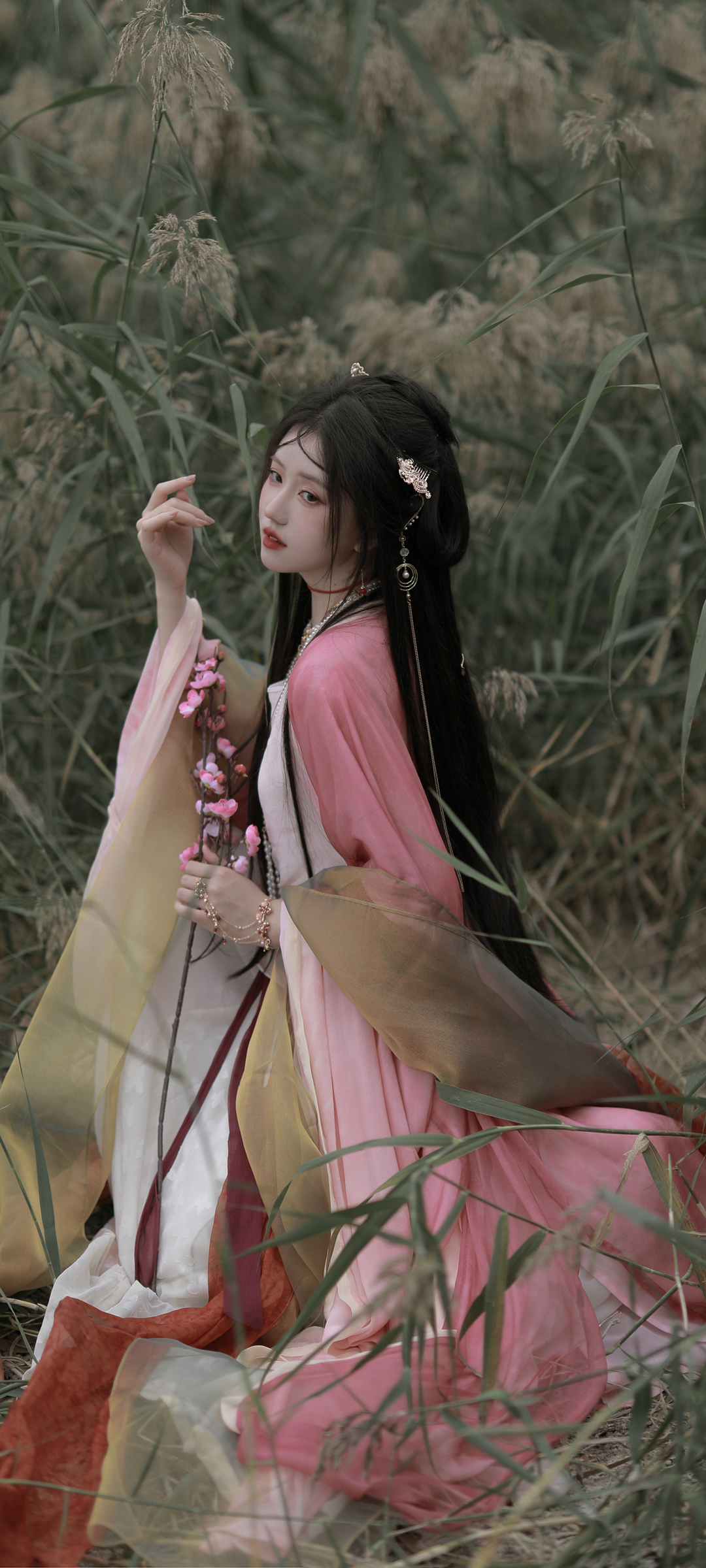 粉色古装 古风 唯美 养眼 高清 美女高清手机壁纸图片