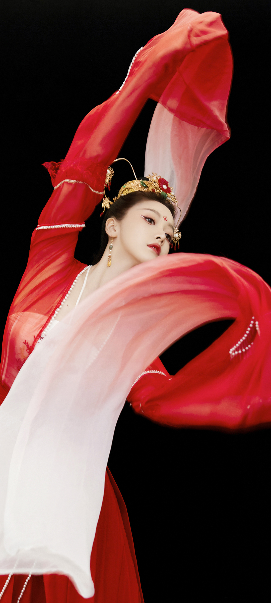 舞蹈 红色裙子 美女高清手机壁纸