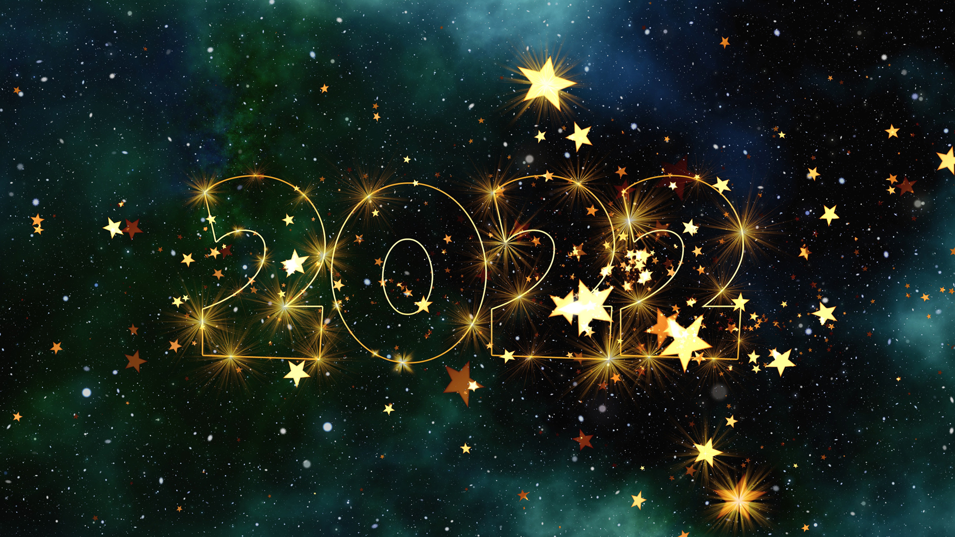 2022新年星星背影高清壁纸