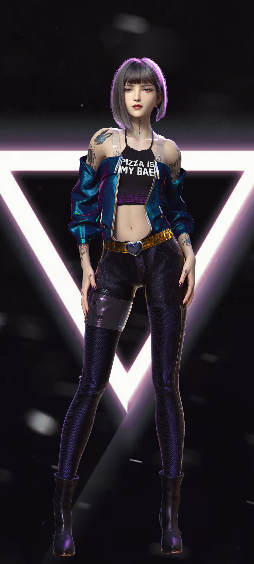 3D美女波波头高清手机壁纸