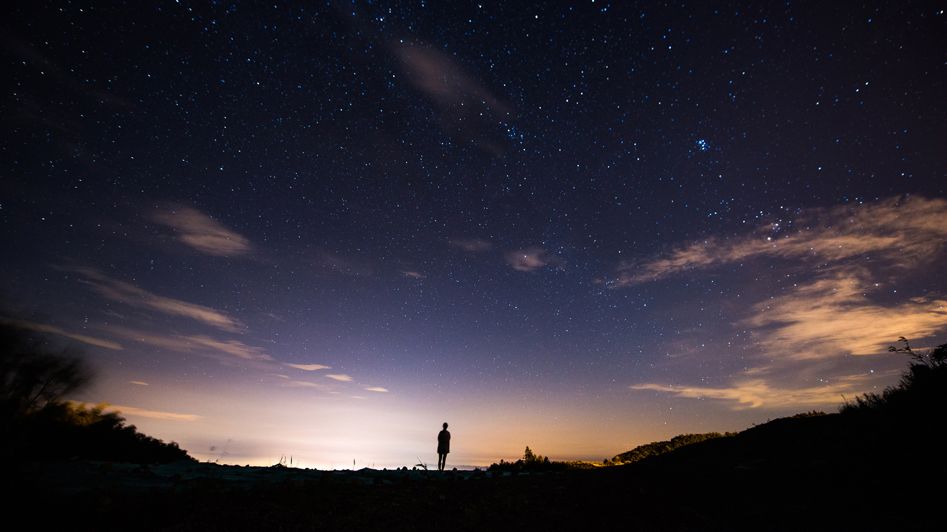 一个人孤独星空风景高清壁纸