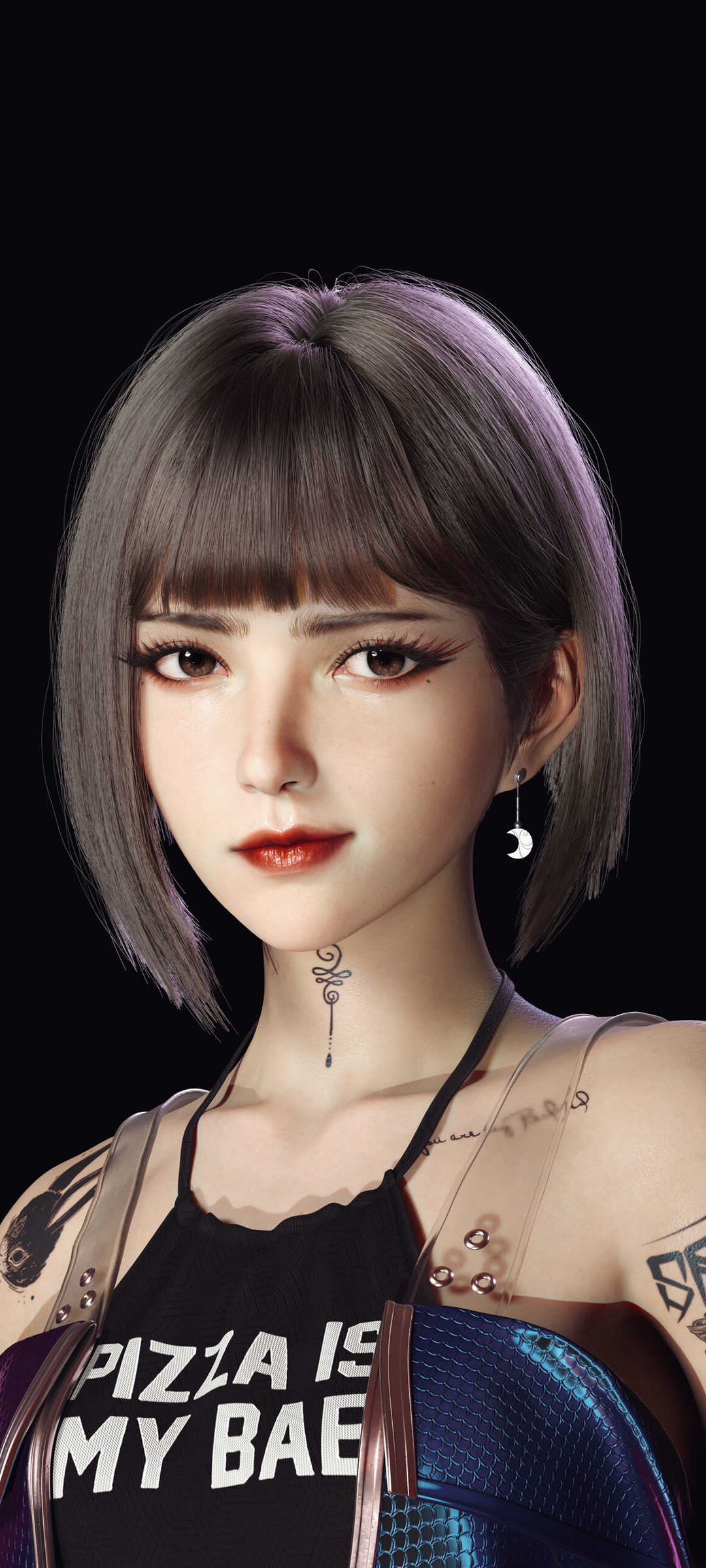 3d美女 短发气质个性美女高清手机壁纸