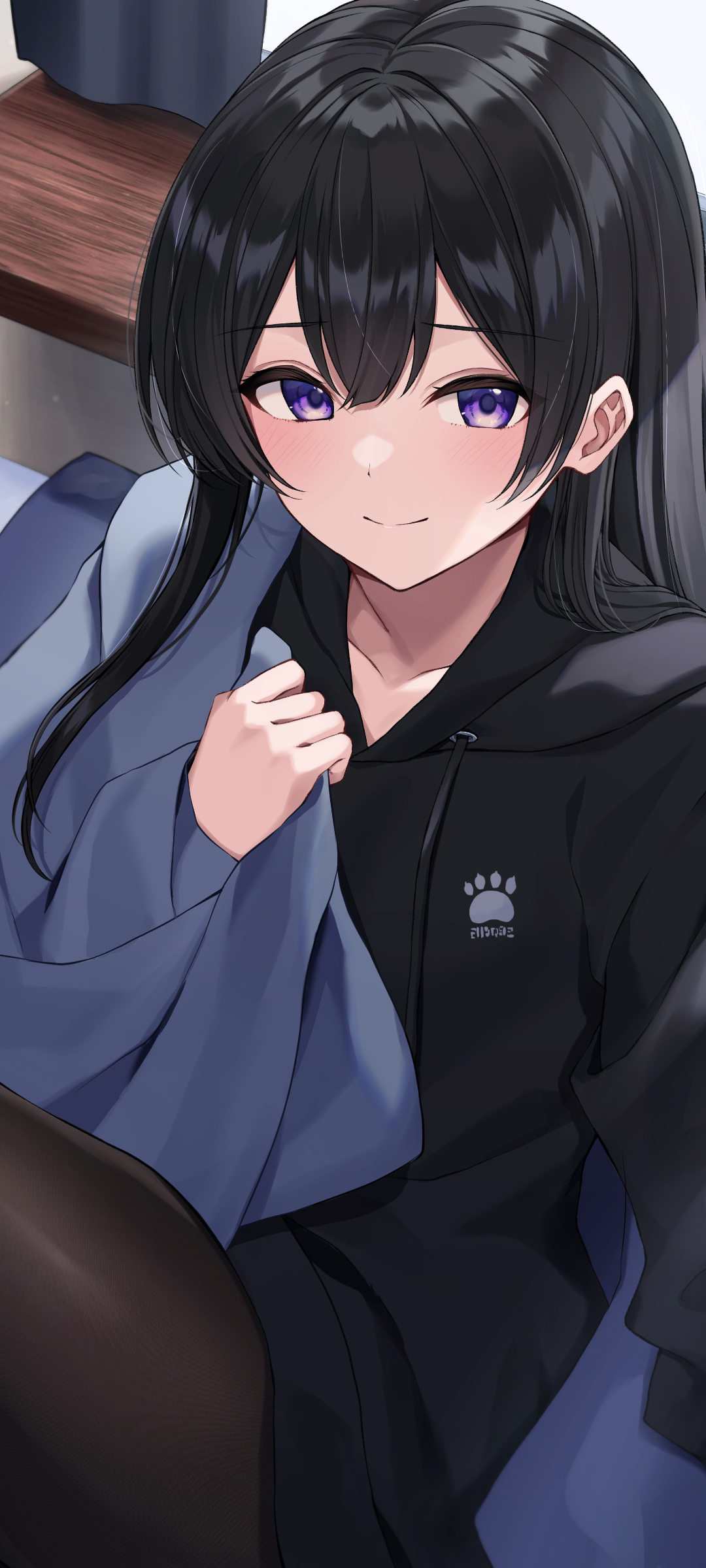 黑色衣服动漫美女高清手机壁纸