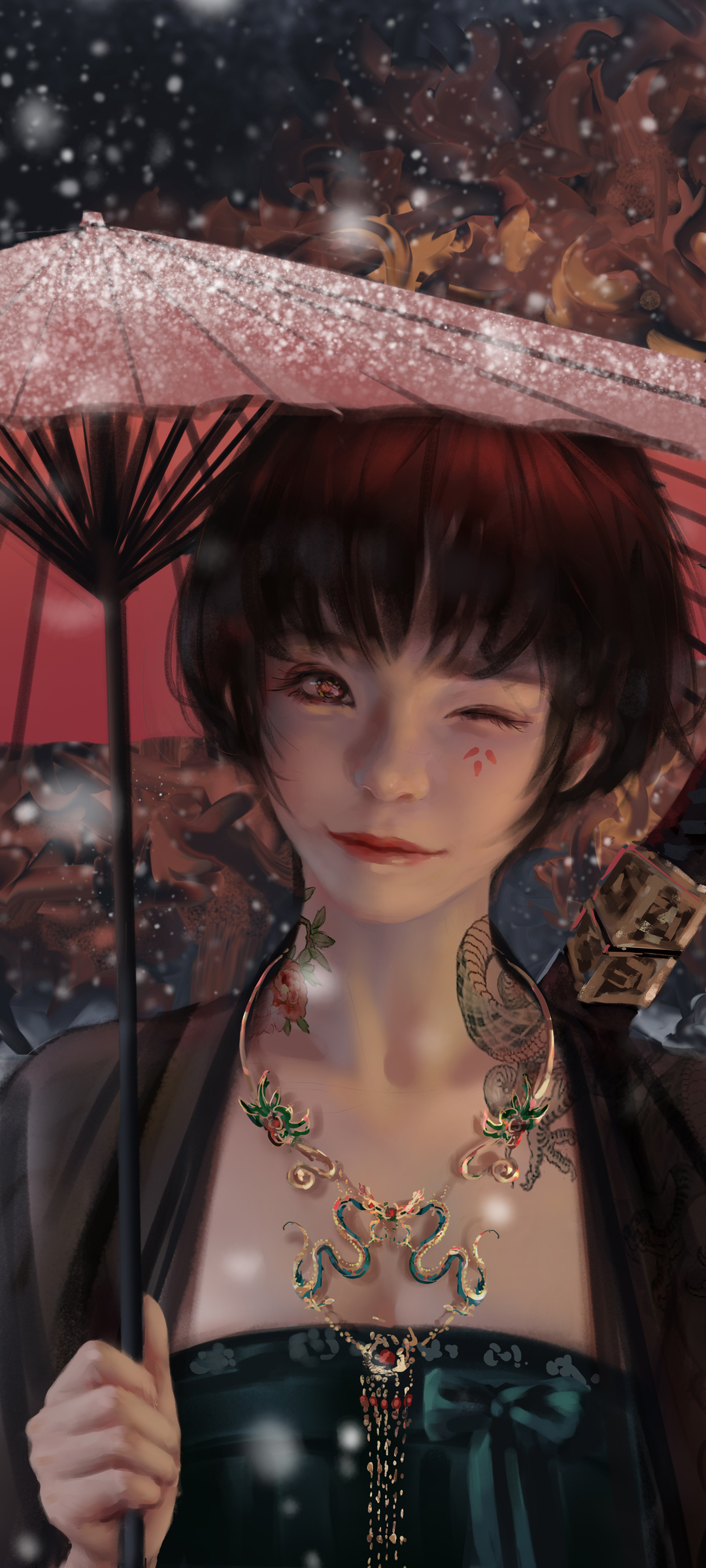 伞 美女 唯美 鬼刀精选高清手机壁纸