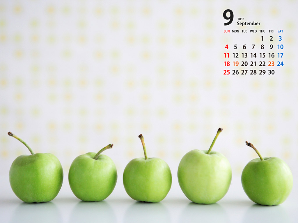 日系2011年9月月历高清壁纸