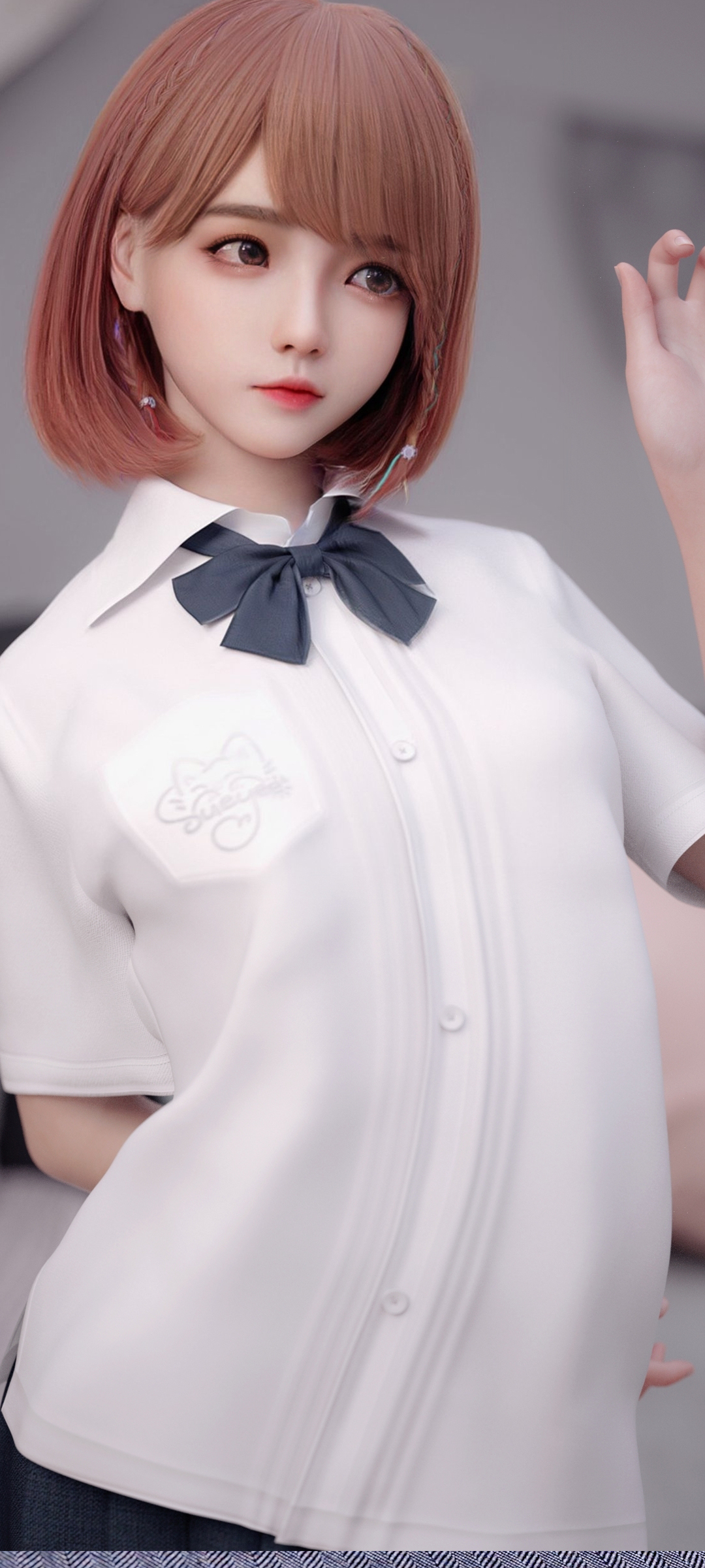 可爱少女萝莉白色衣服高清手机壁纸