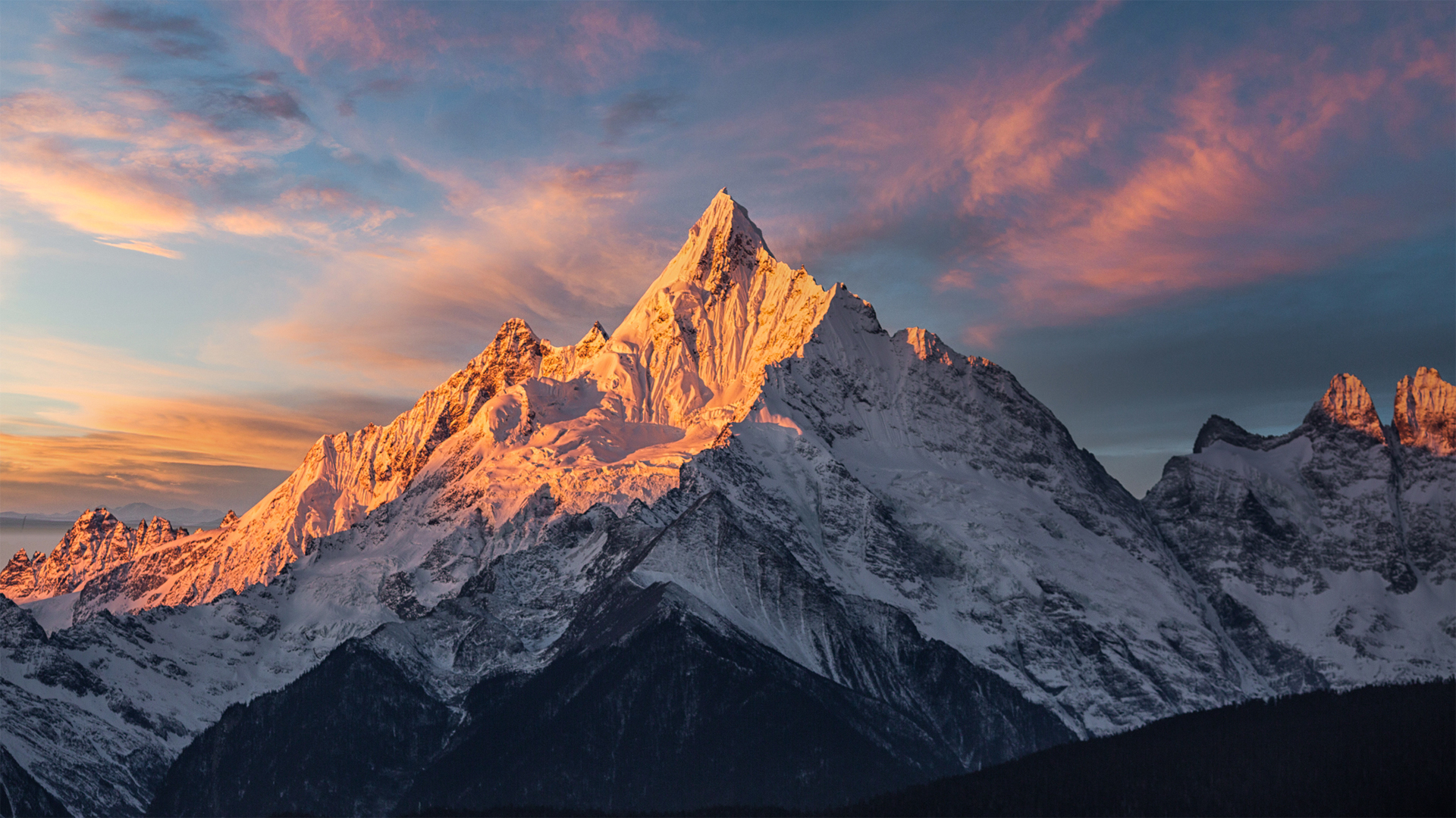 日照金山 日落金山风景精选高清壁纸