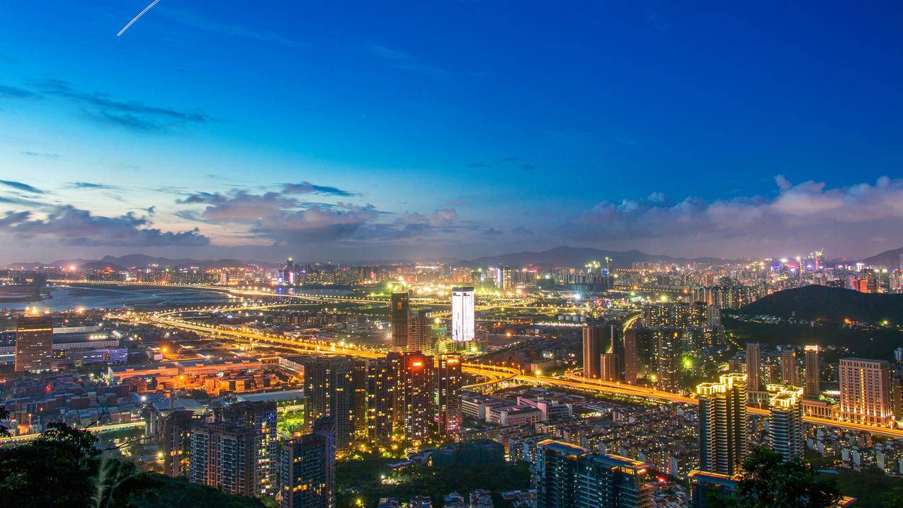 风景城市夜景深圳灯光建筑4k高清壁纸