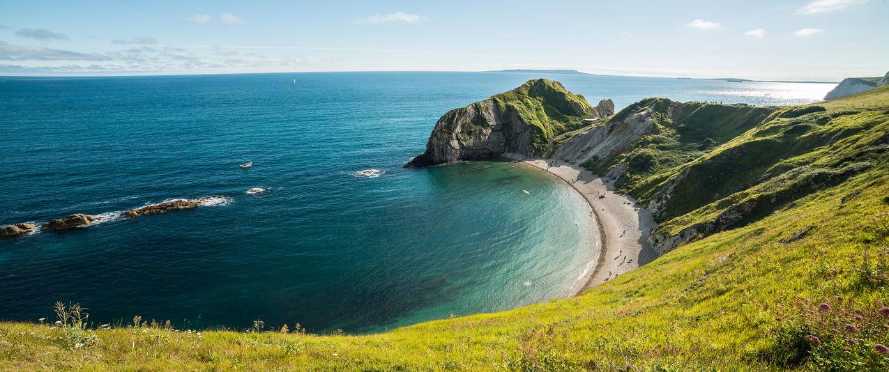 DorsetDurdleDoor海岸风景3440x1440带鱼屏高清壁纸