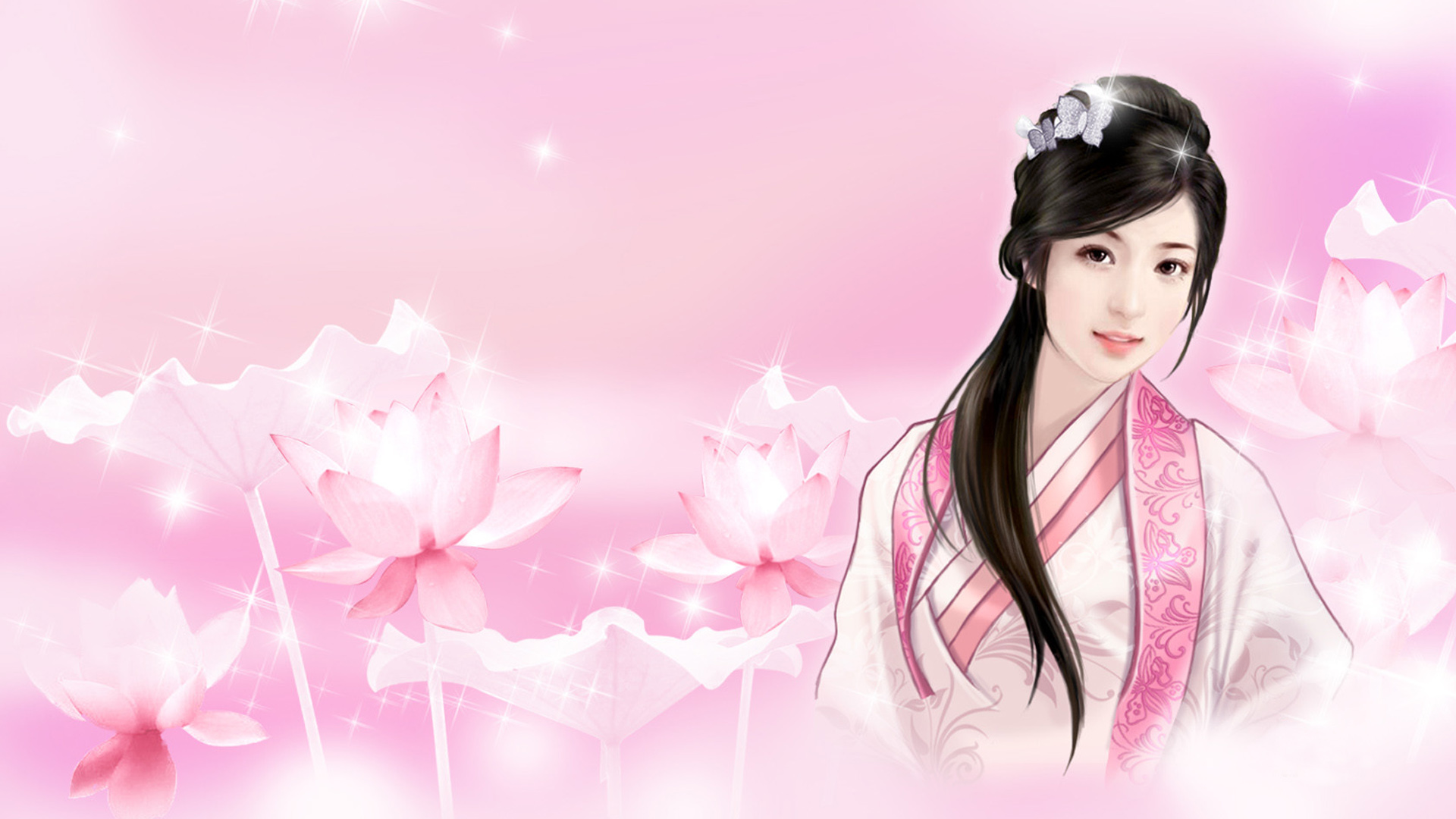 粉美人桌面高清壁纸