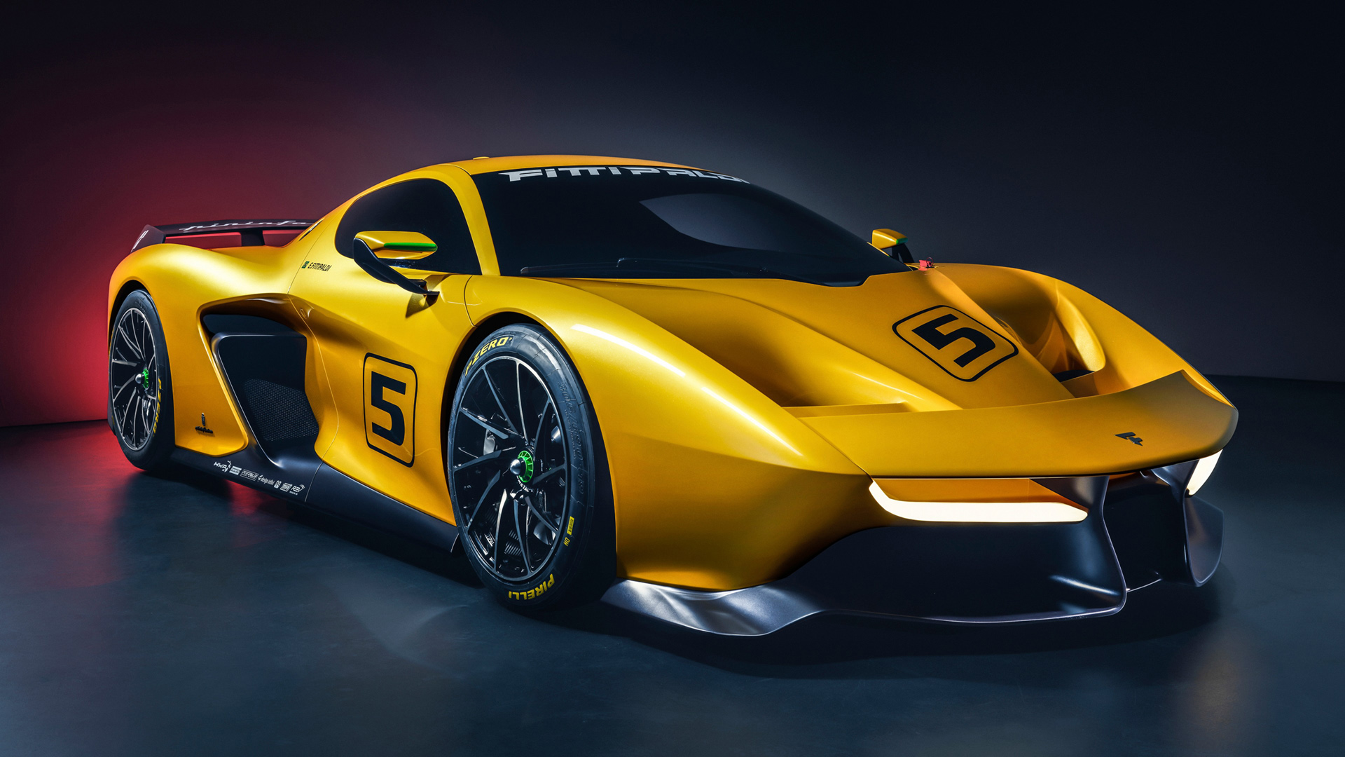 宾尼法利纳Fittipaldi EF7 黄色超级跑车2K桌面高清壁纸