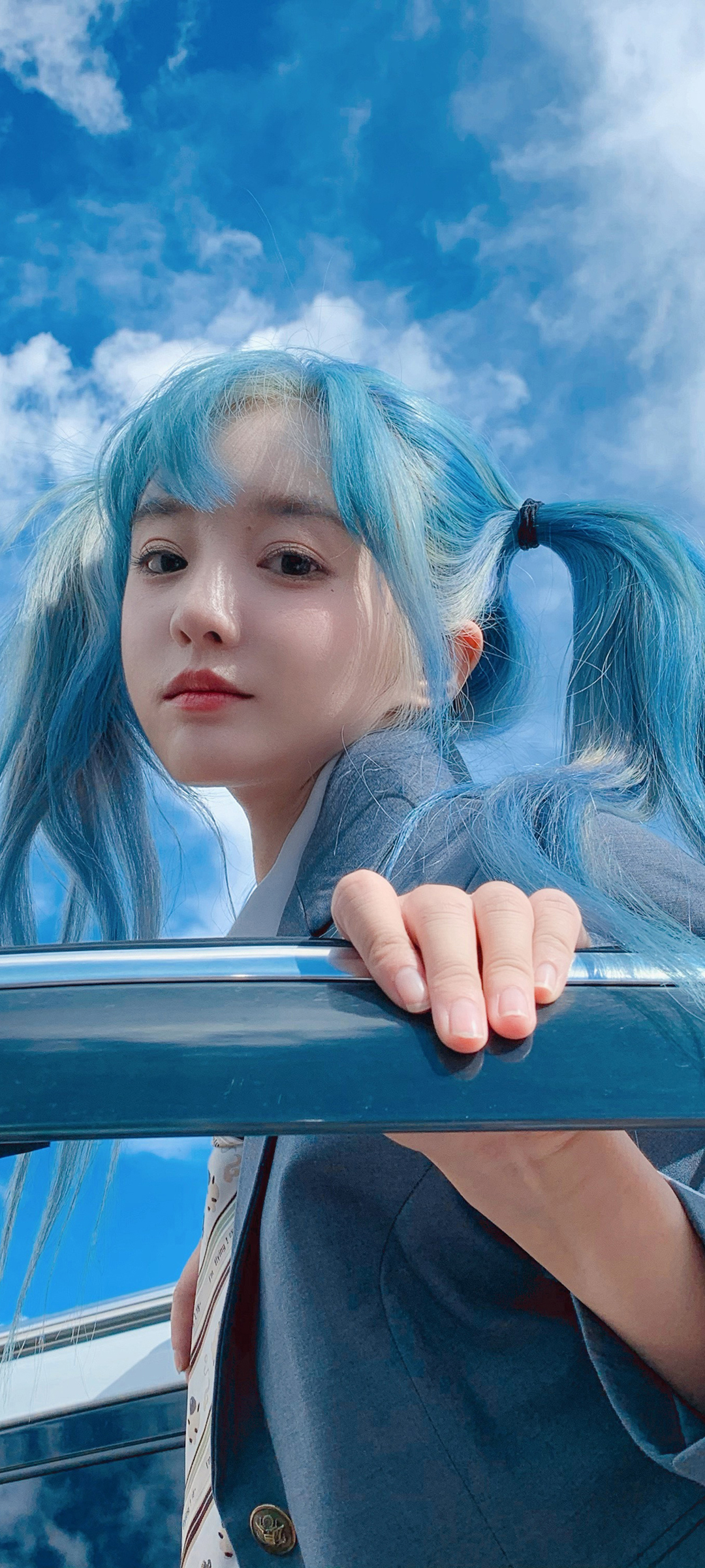 小陆离 蓝色双马尾辫美女高清手机壁纸