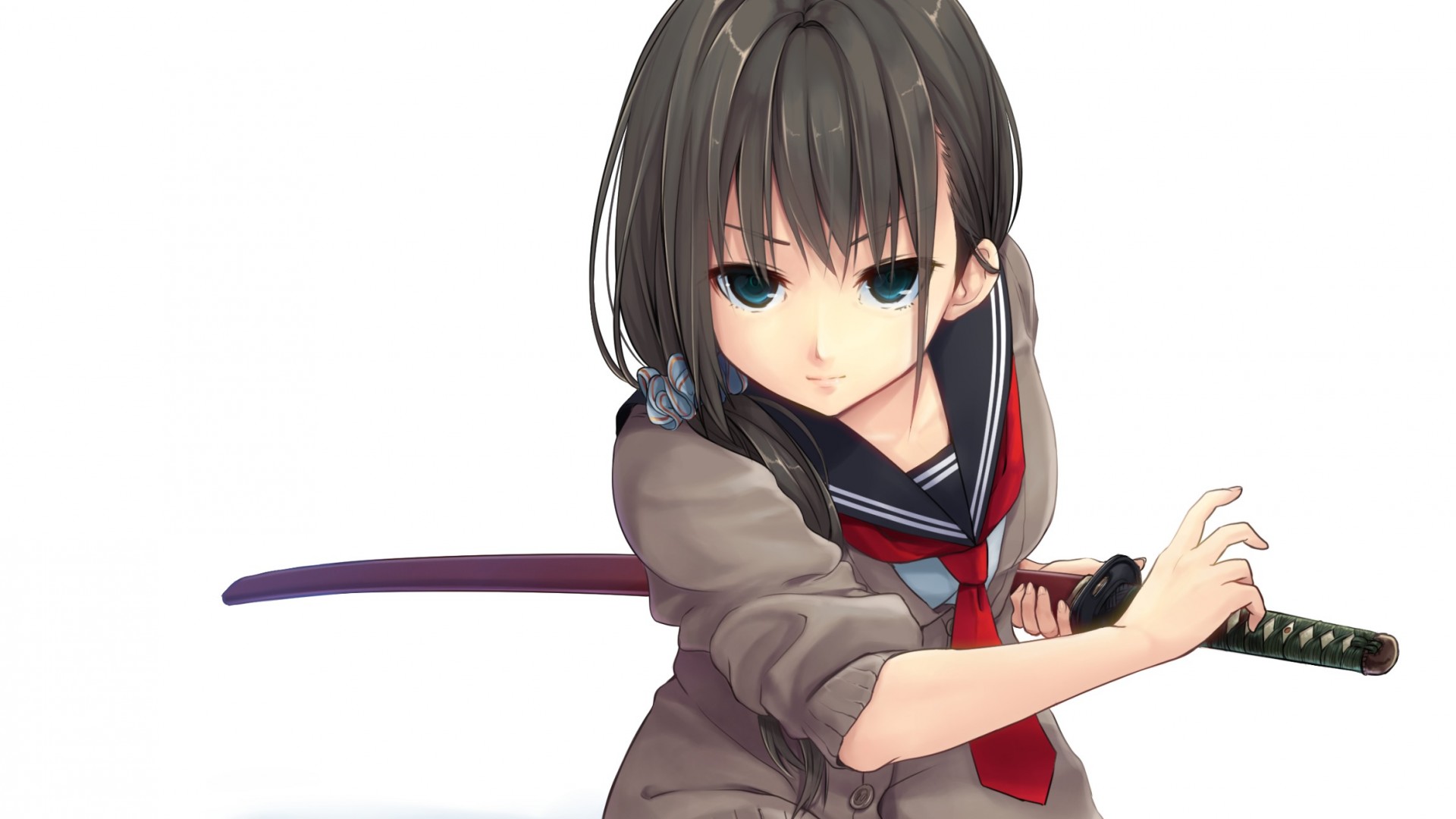 武士刀女孩手势剑客动漫高清壁纸