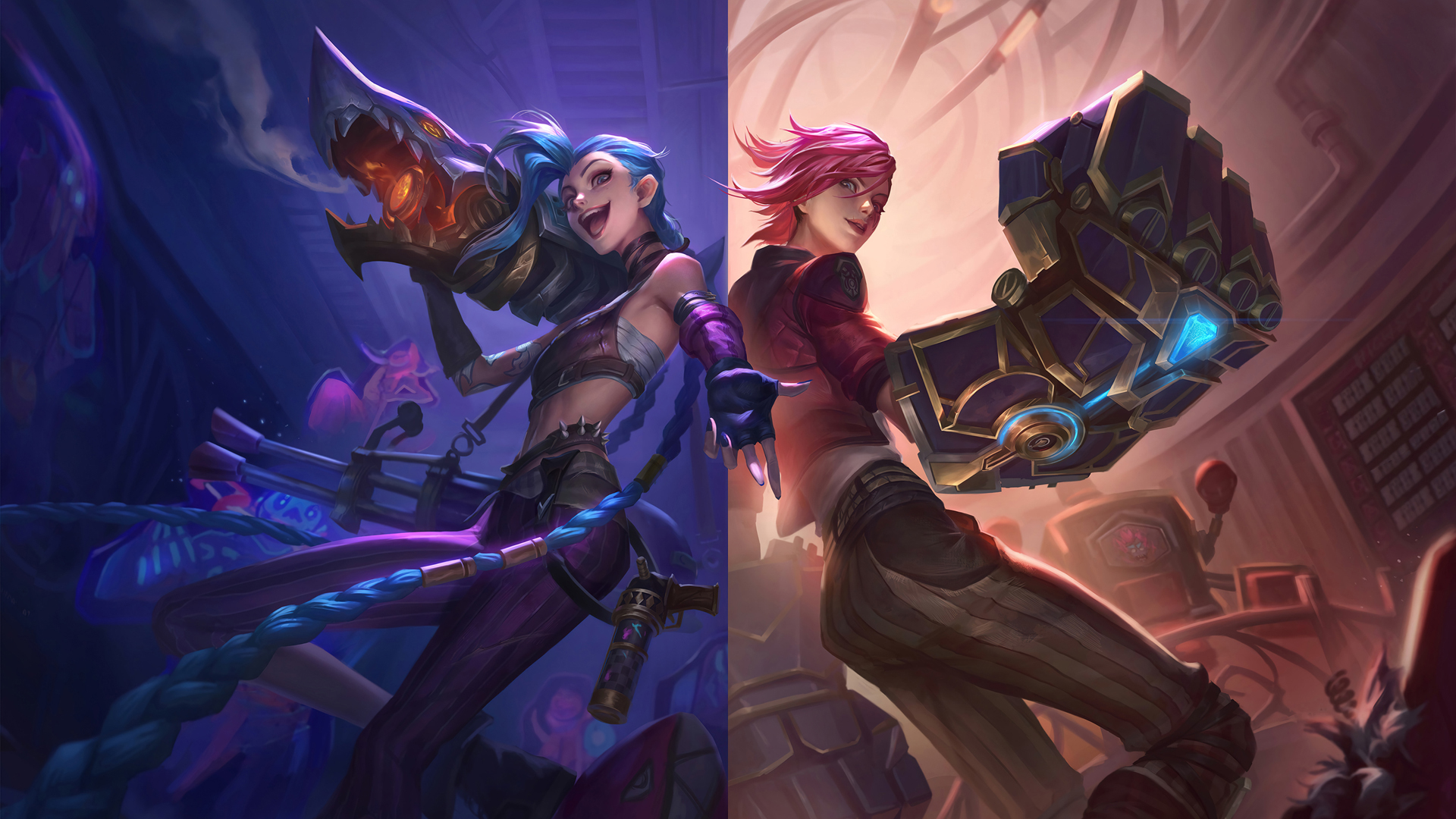 英雄联盟lol双城之战 金克丝 蔚精选高清壁纸